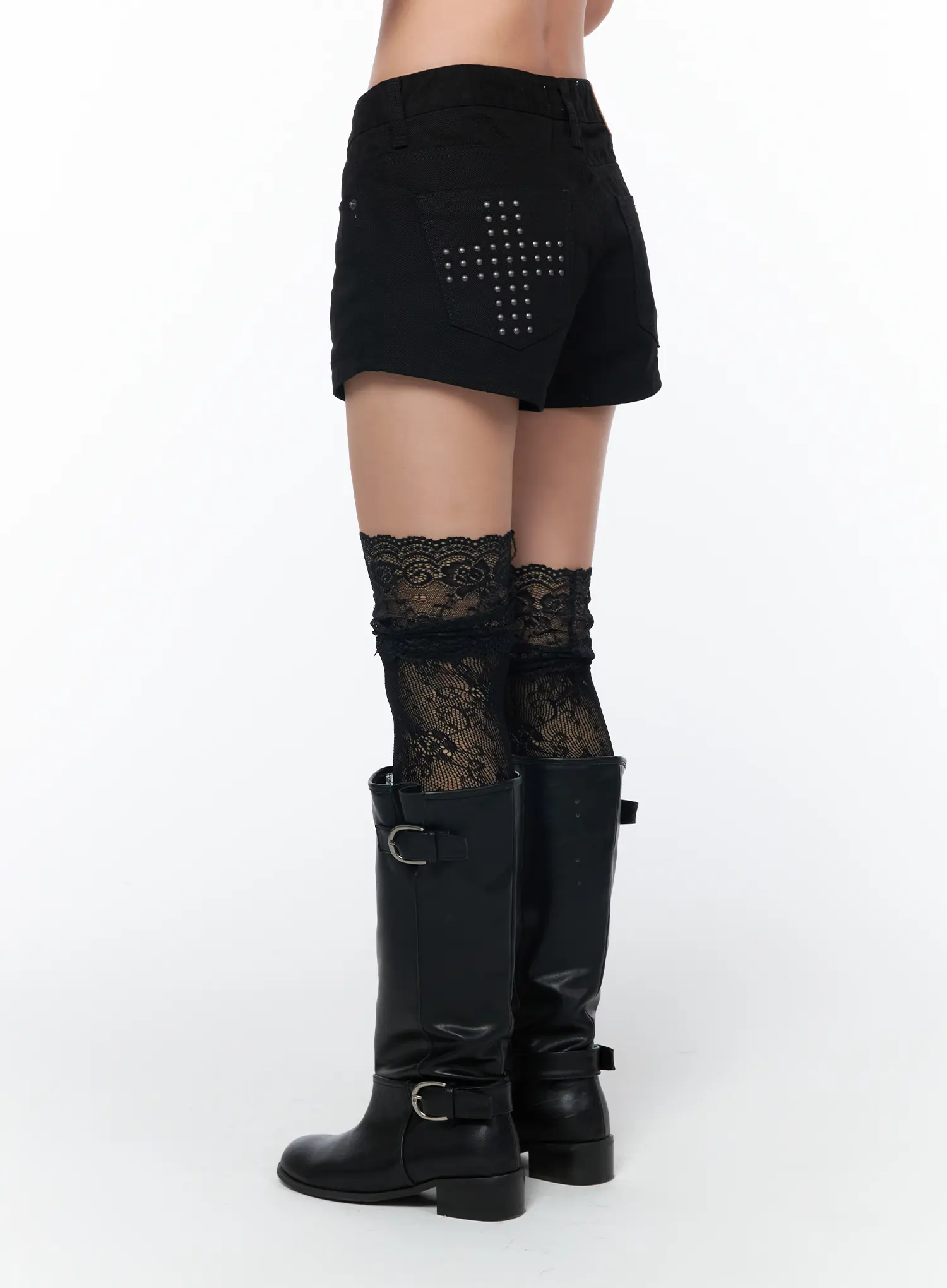 Gothic Cross Detail Shorts CA515 - Image 8