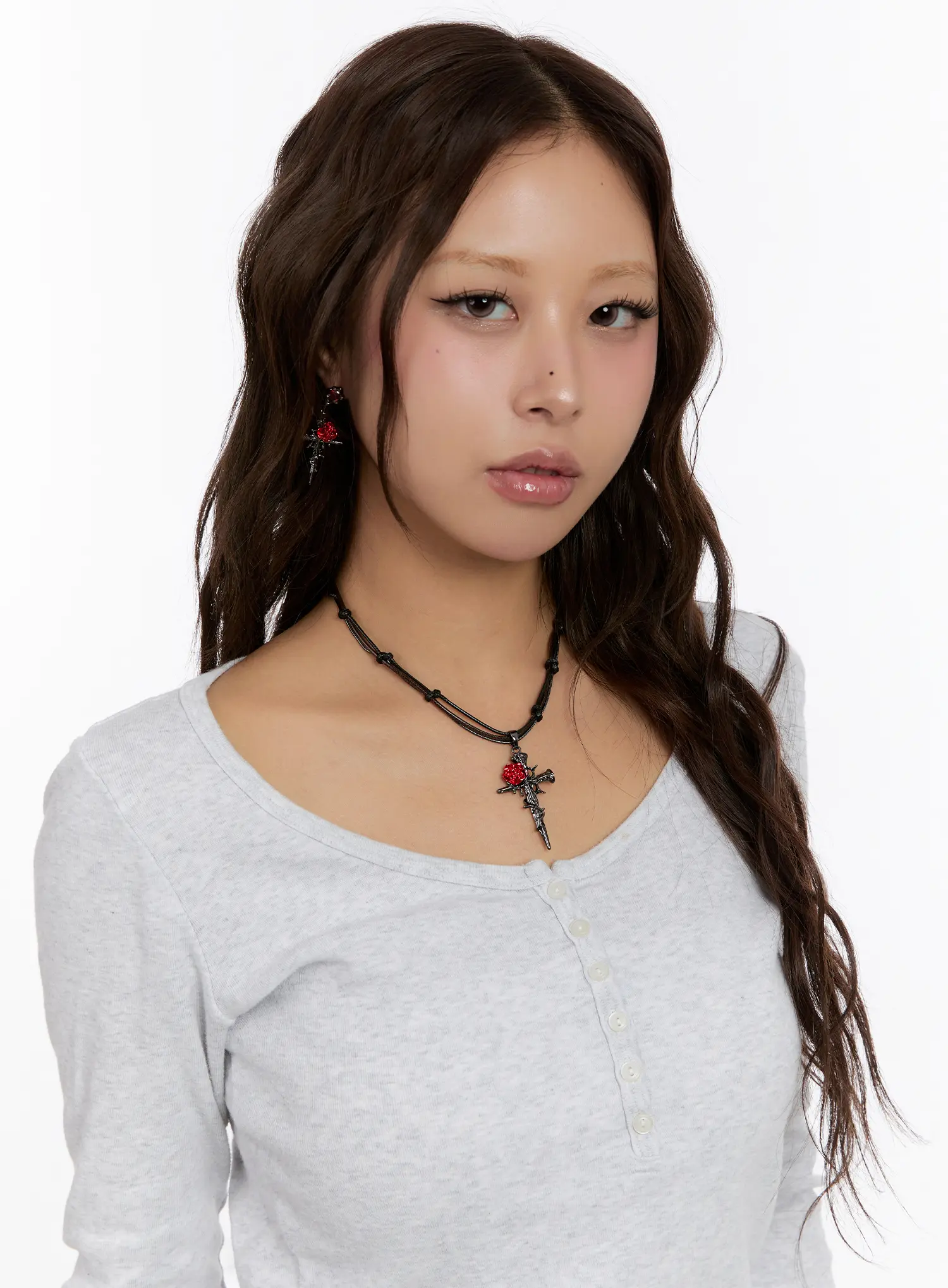 Gothic Cross Pendant Layered Necklace CN527 - Image 2