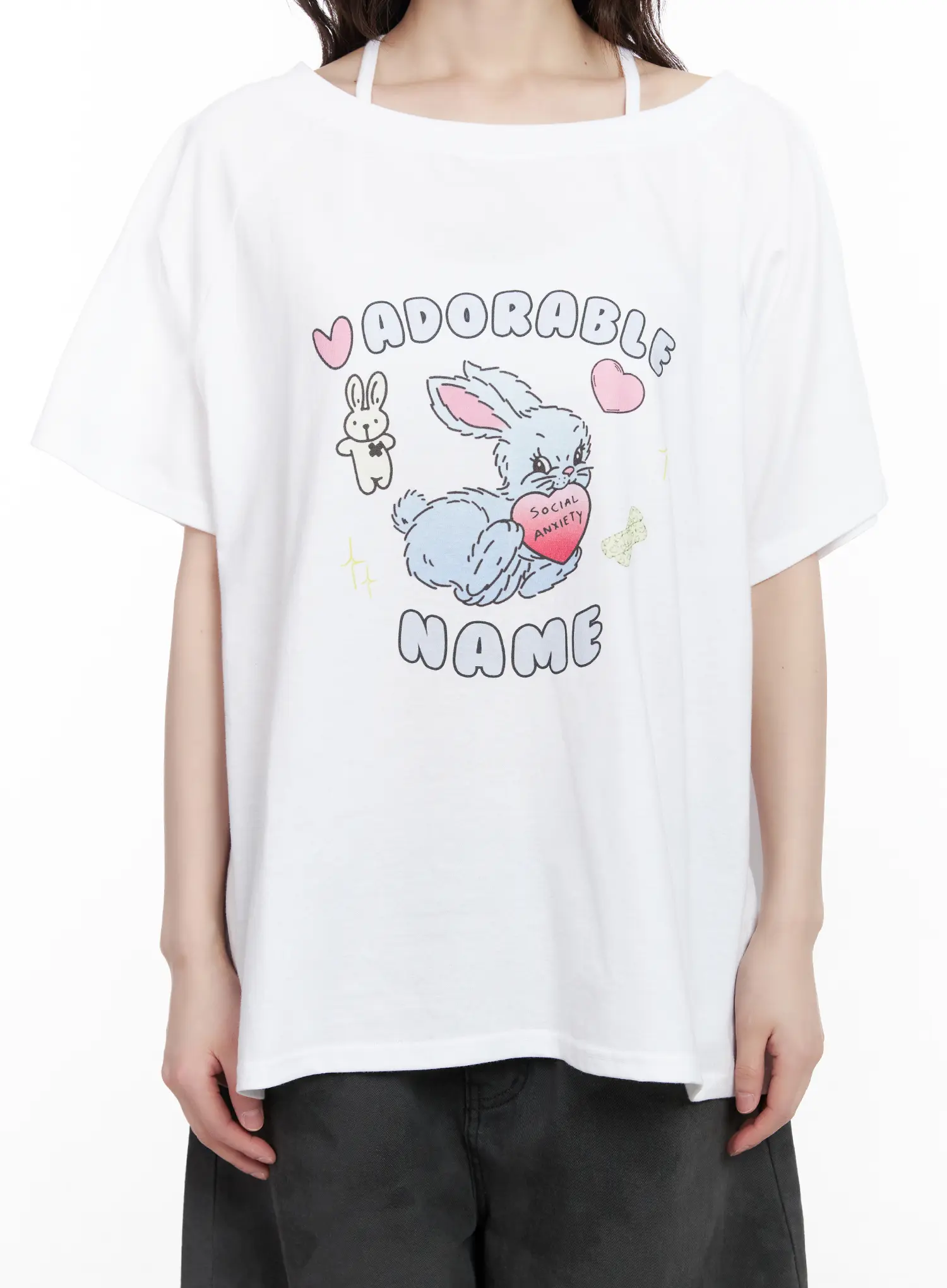 Graphic Bunny Off-Shoulder Top CM526 - Image 4