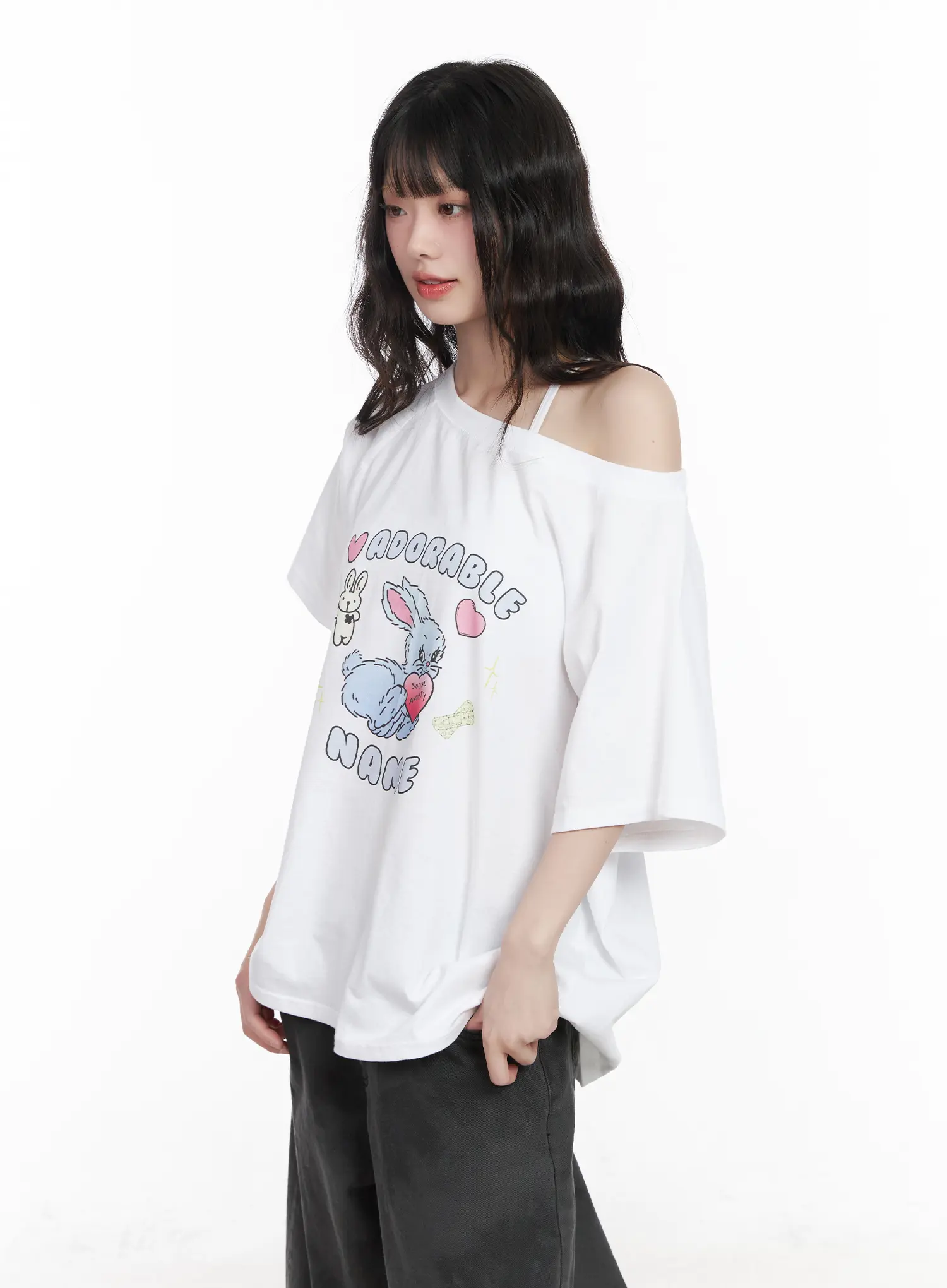 Graphic Bunny Off-Shoulder Top CM526 - Image 5