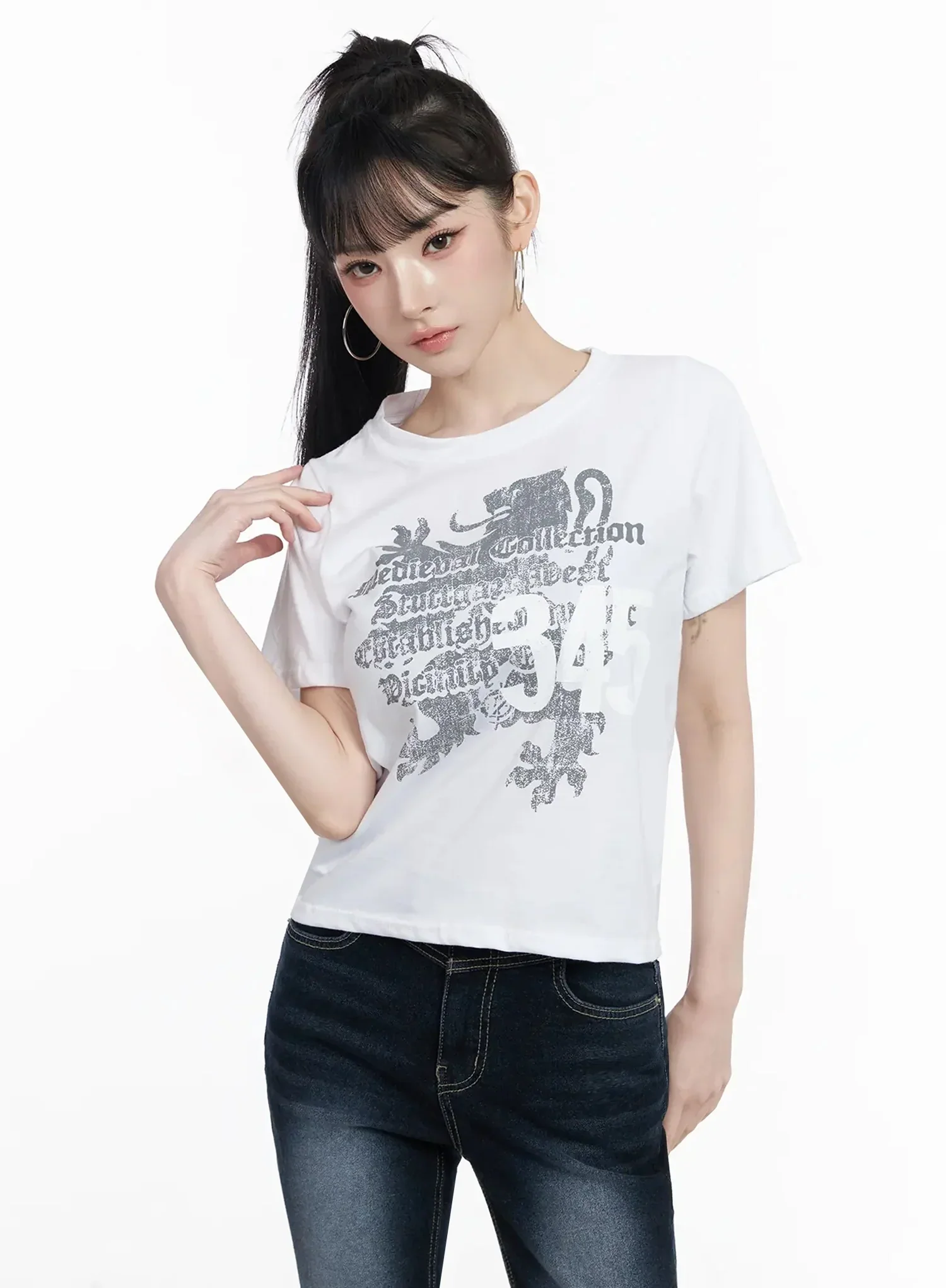 Graphic Crop Tee IY511 - Image 13