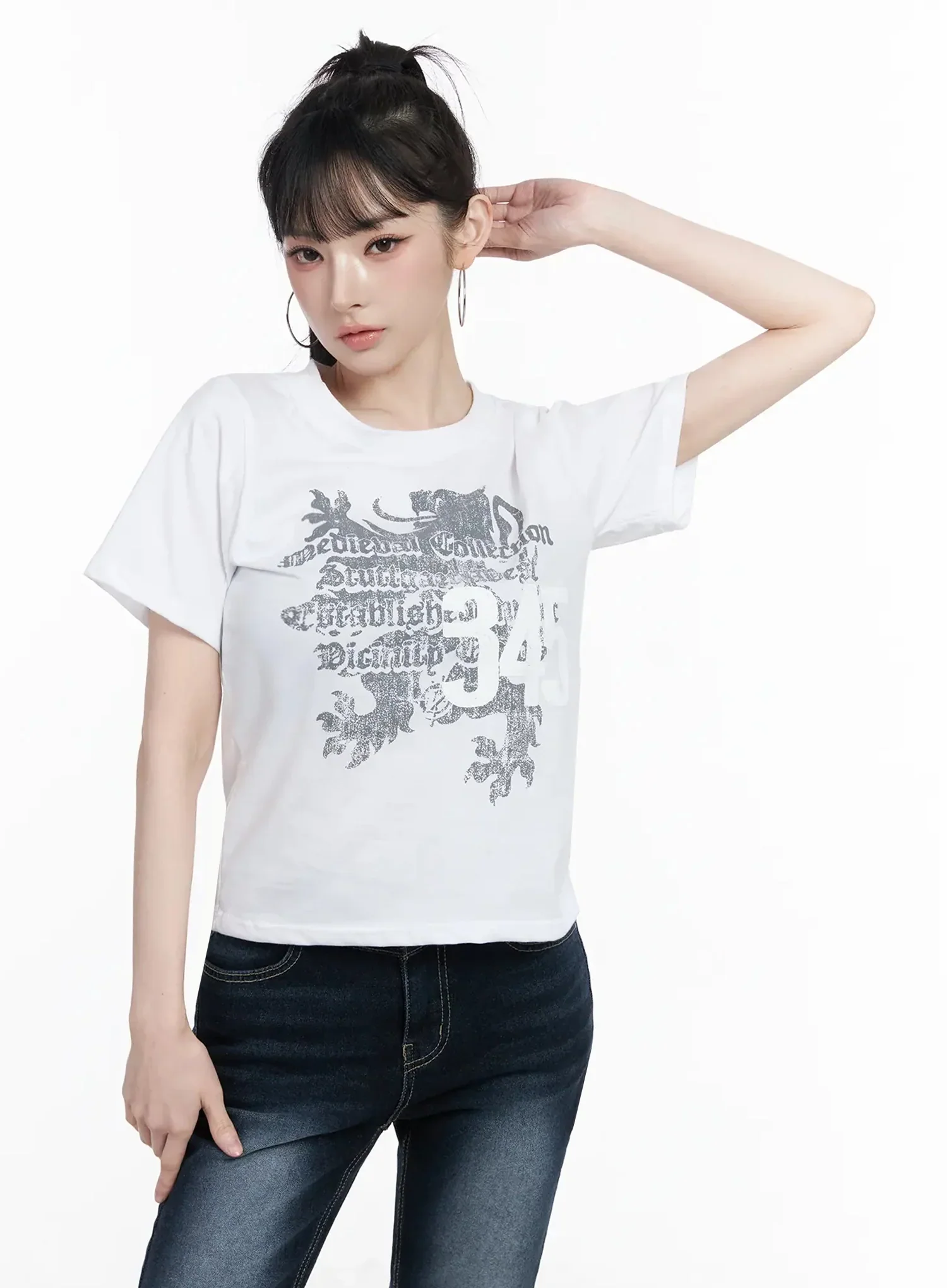 Graphic Crop Tee IY511 - Image 2
