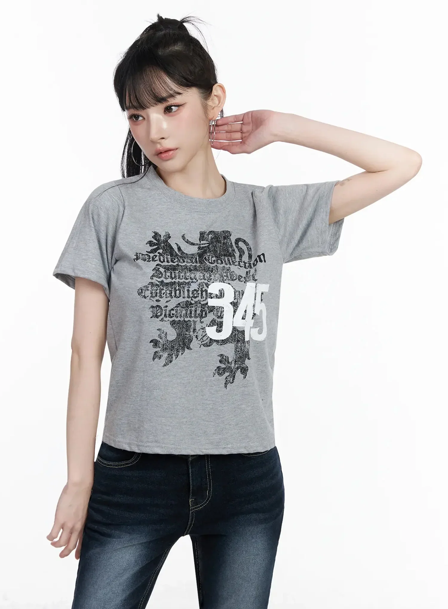 Graphic Crop Tee IY511 - Image 7