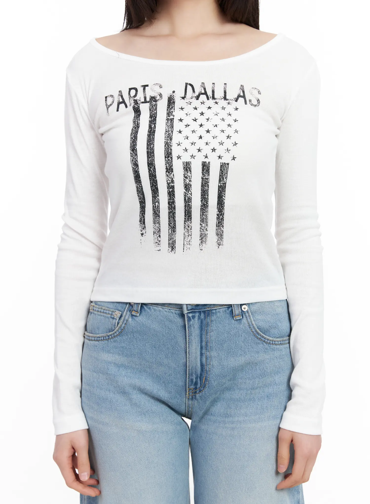 Graphic Flag Print Long Sleeve Top CM512 - Image 7