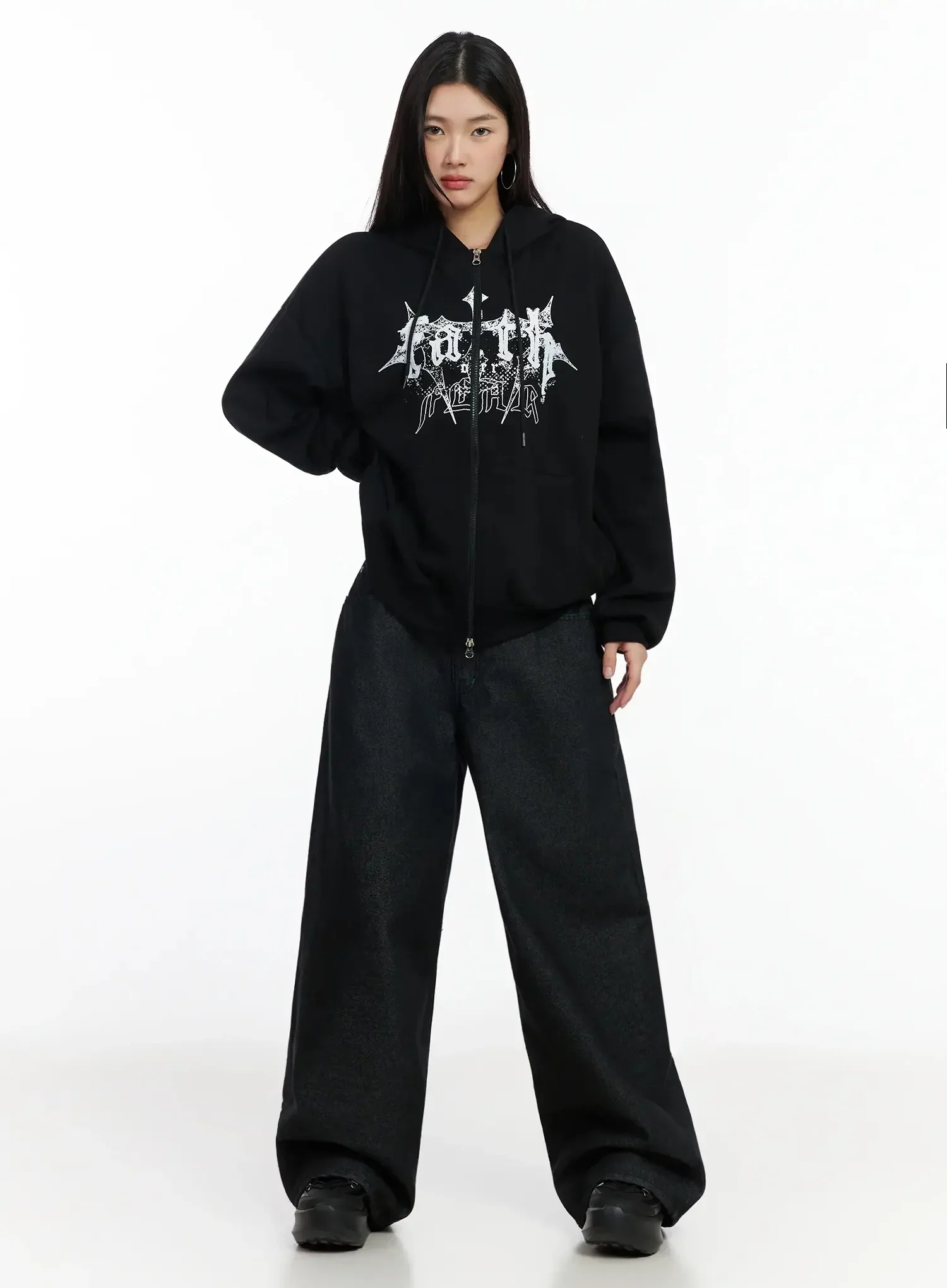 Graphic Oversized Zip Hoodie IM530 - Image 6