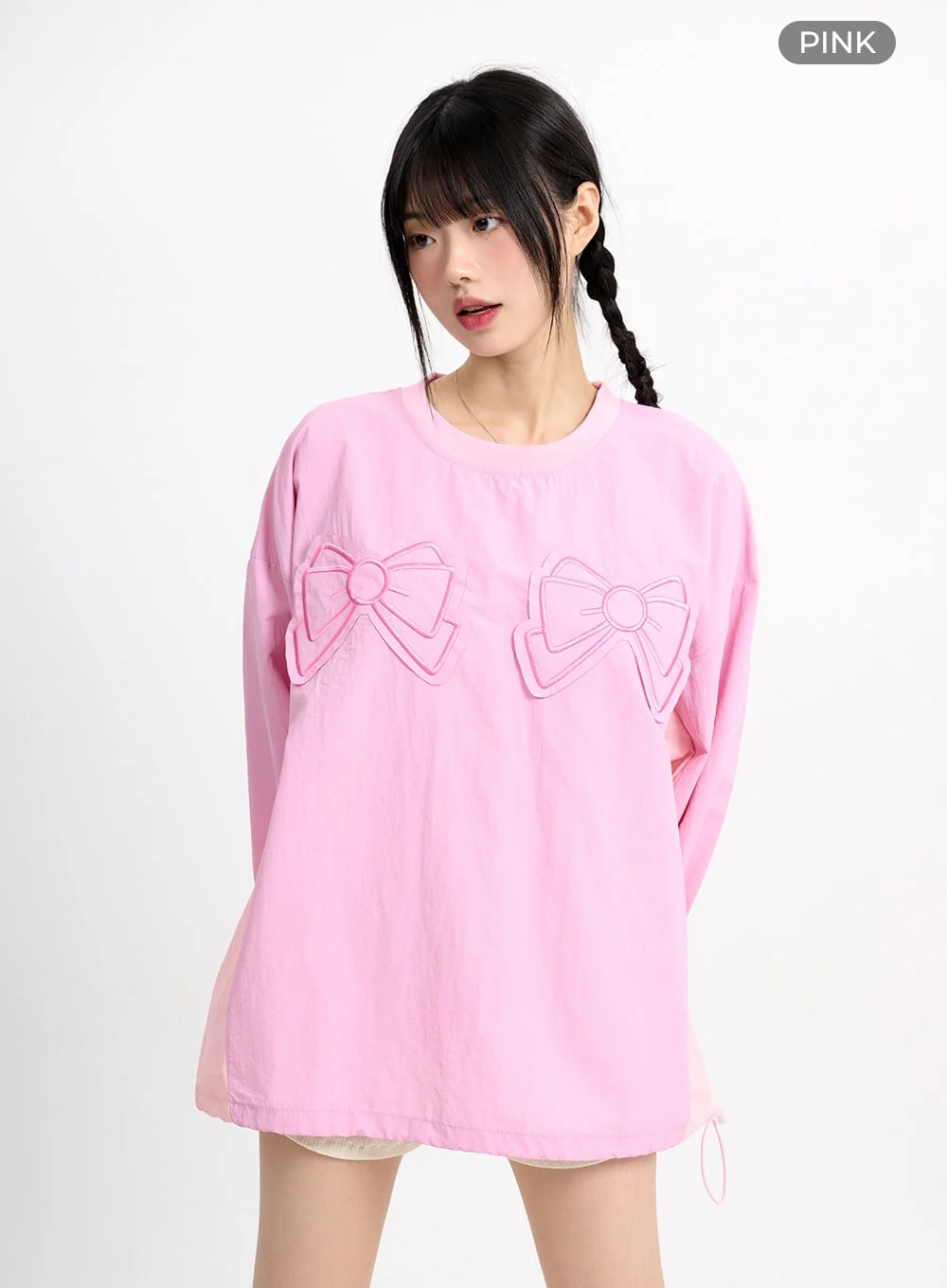 Graphic Ribbon Oversized Cotton Sweatshirt CM415 - Image 10
