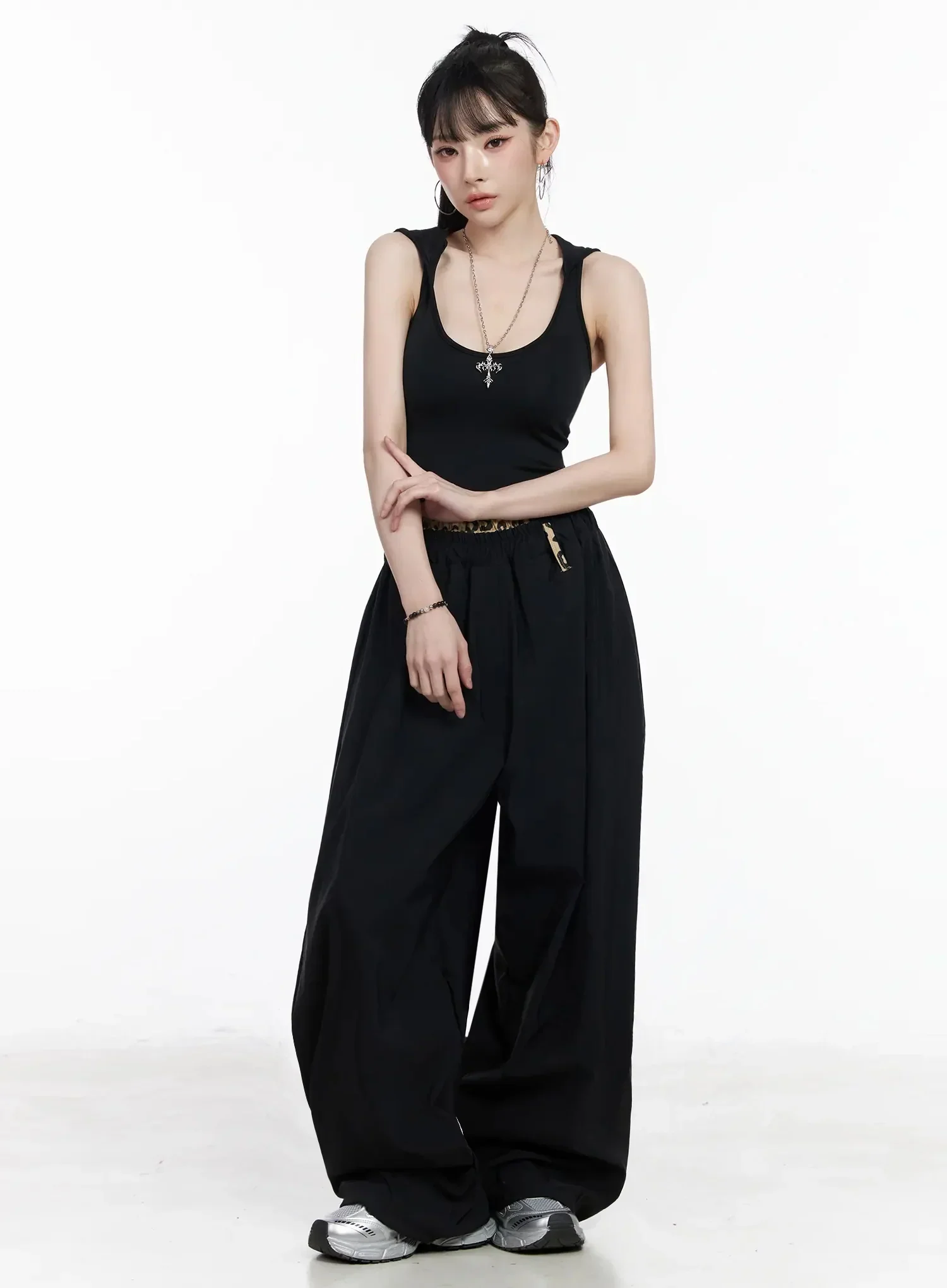 Graphic Trim Wide-Leg Pants IY511 - Image 13