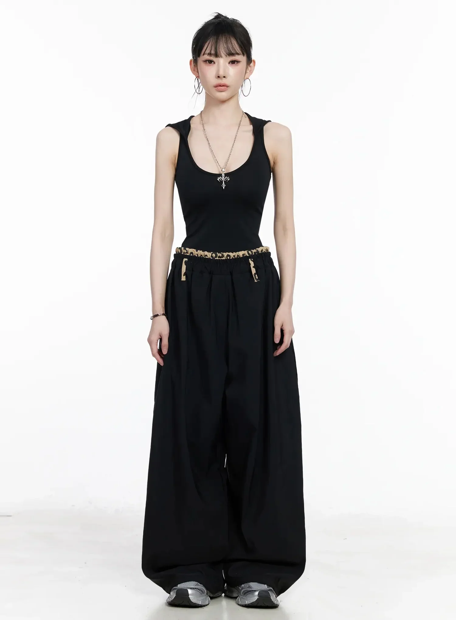 Graphic Trim Wide-Leg Pants IY511 - Image 6