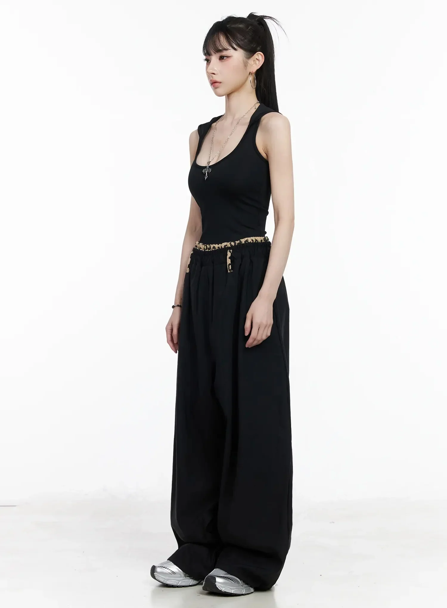 Graphic Trim Wide-Leg Pants IY511 - Image 7