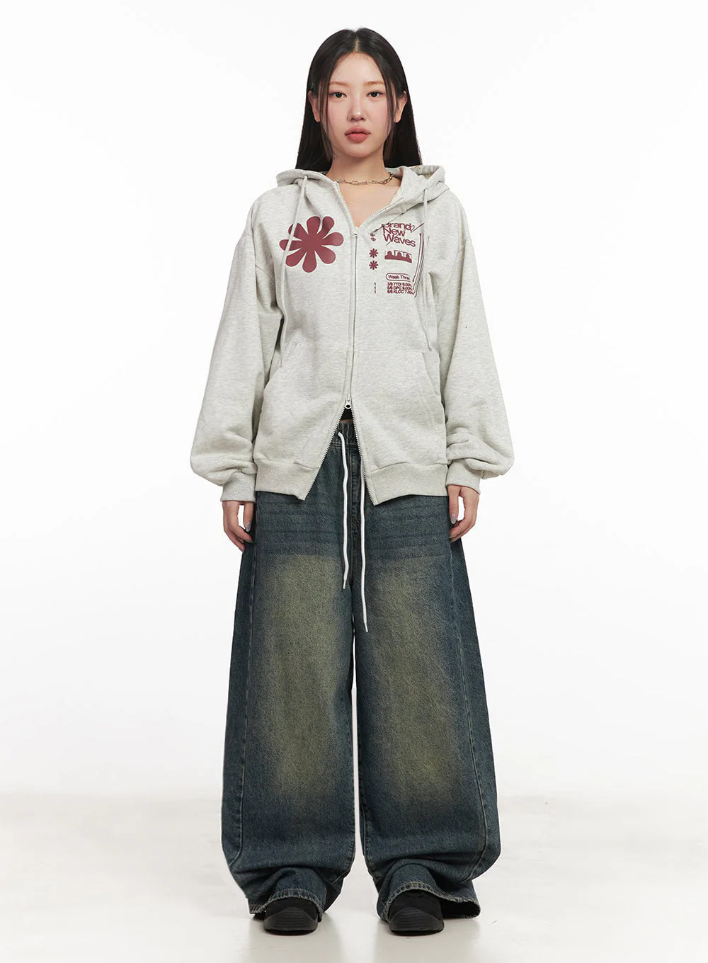 Graphic Zip-Up Hooded Jacket IM524 - Image 5