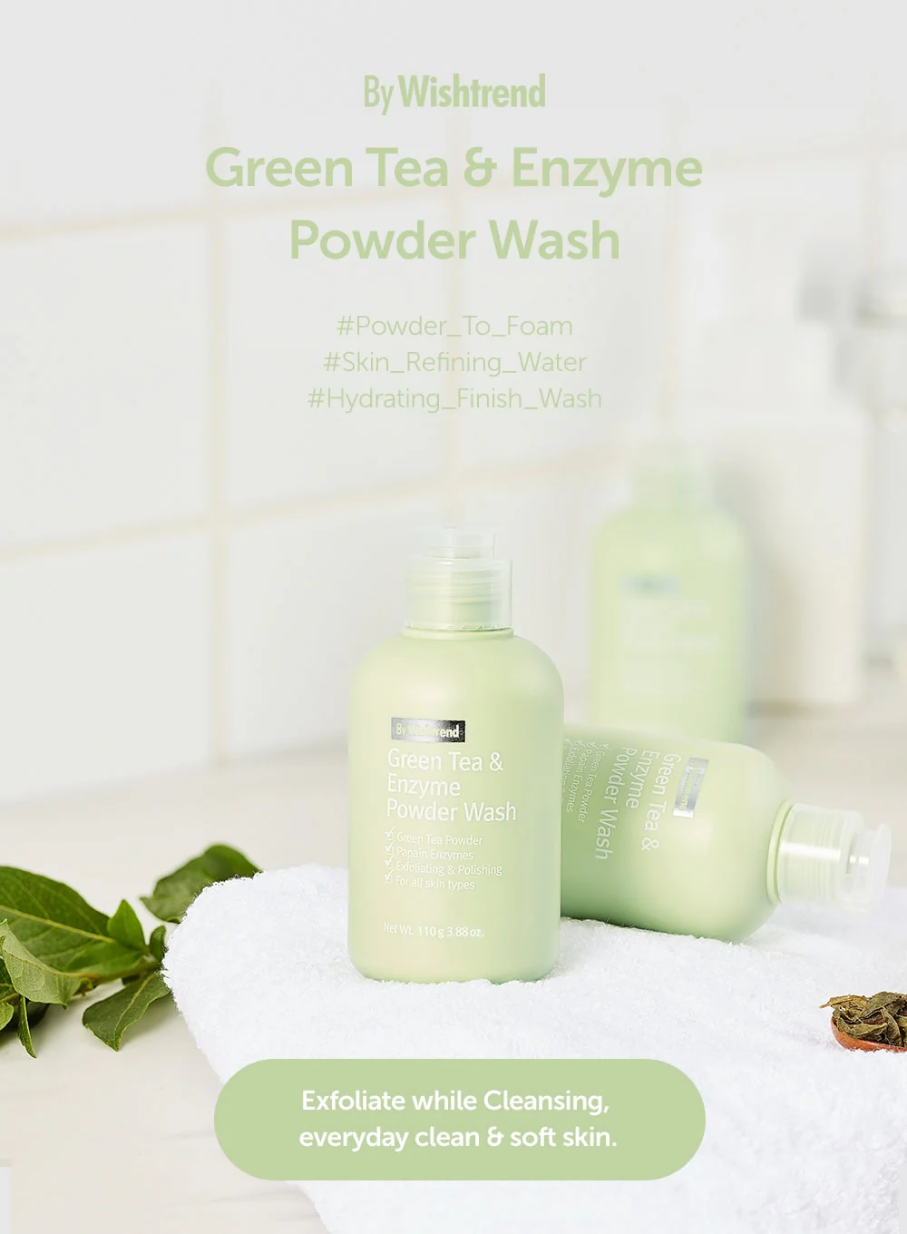 Green Tea & Enzyme Powder Wash (110g) - Image 2
