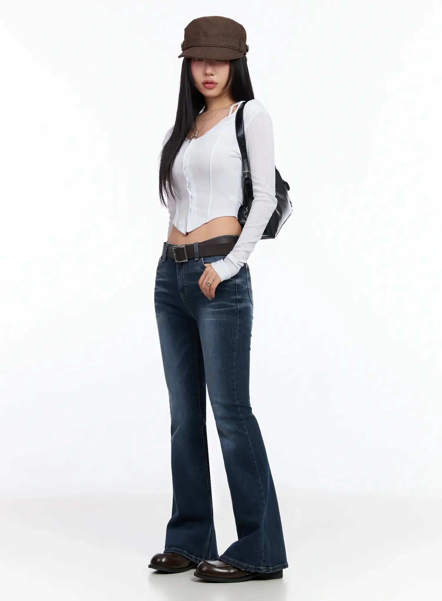 Haeu Dark Wash Bootcut Jeans CA513 - Image 11