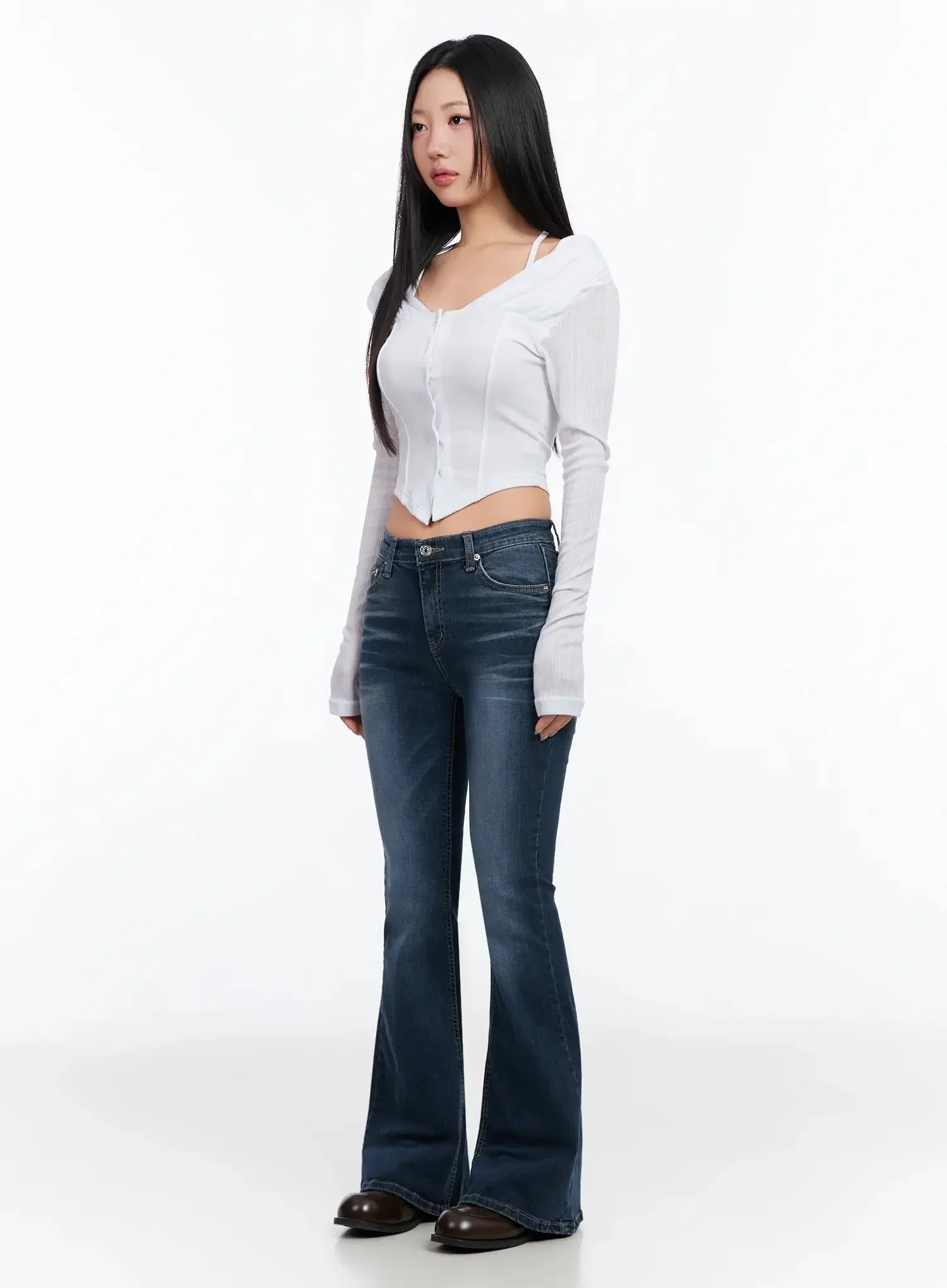 Haeu Dark Wash Bootcut Jeans CA513 - Image 9