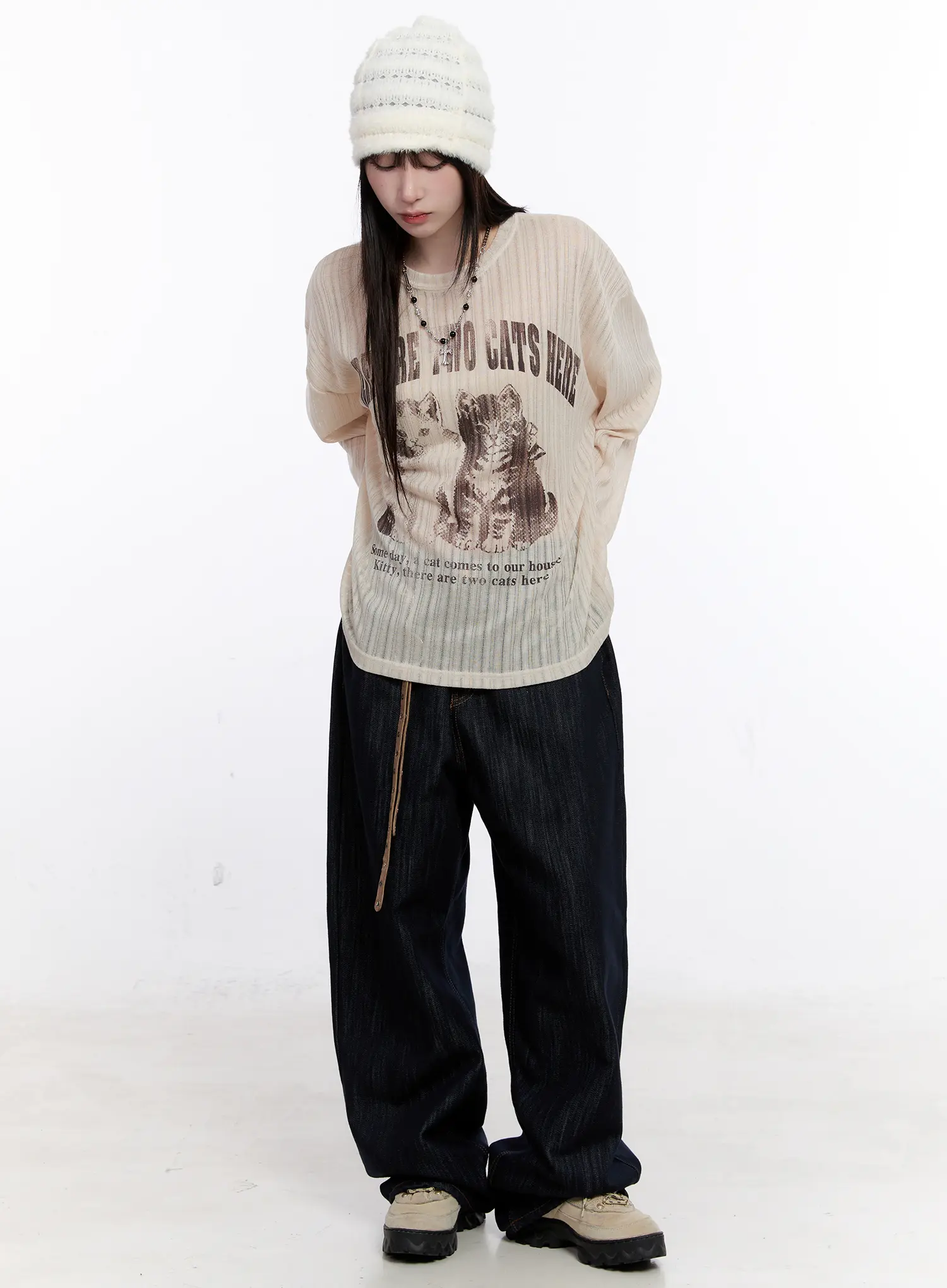 Haewon Dark Washed Baggy Jeans CS530 - Image 2