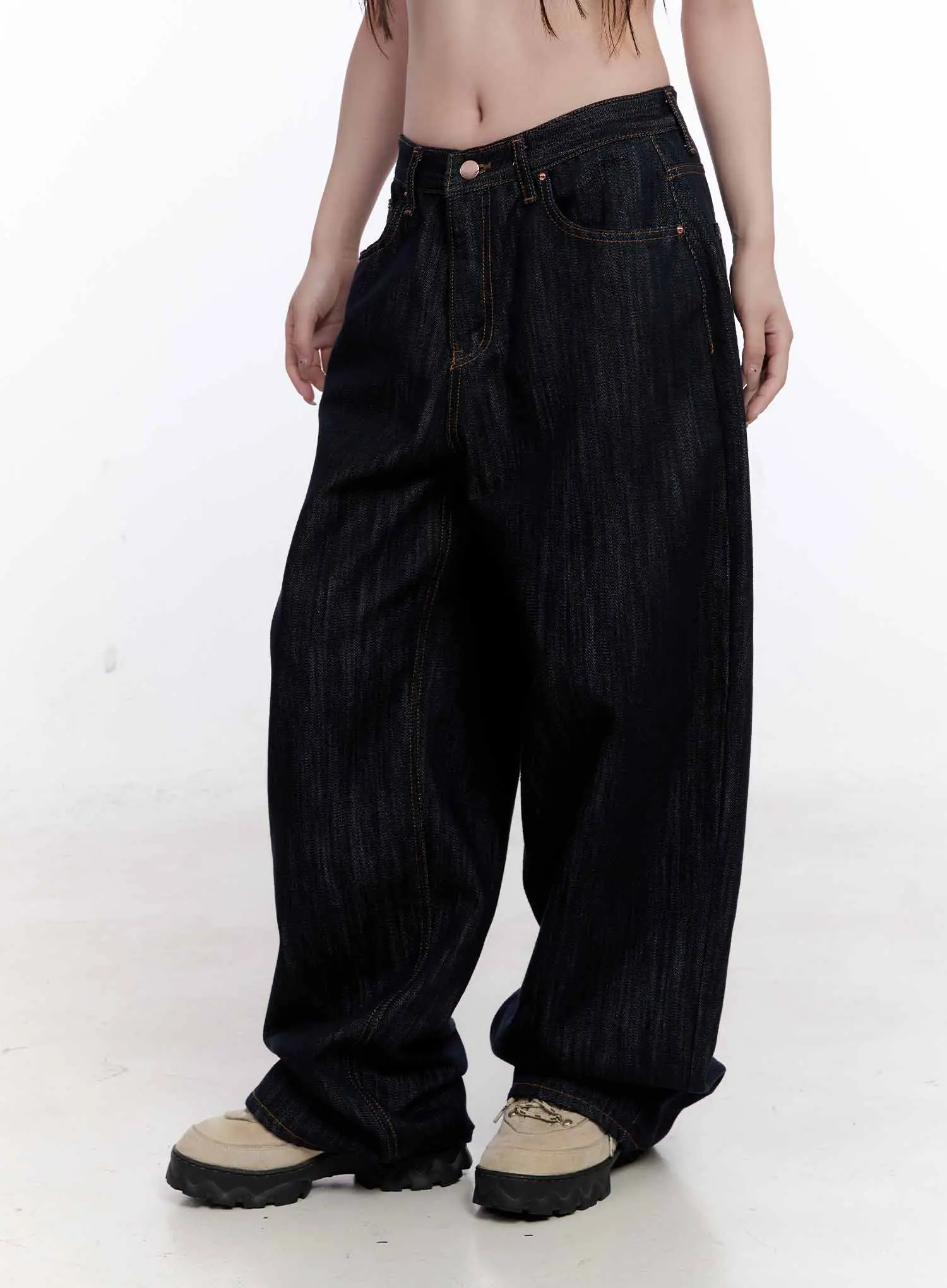 Haewon Dark Washed Baggy Jeans CS530 - Image 3