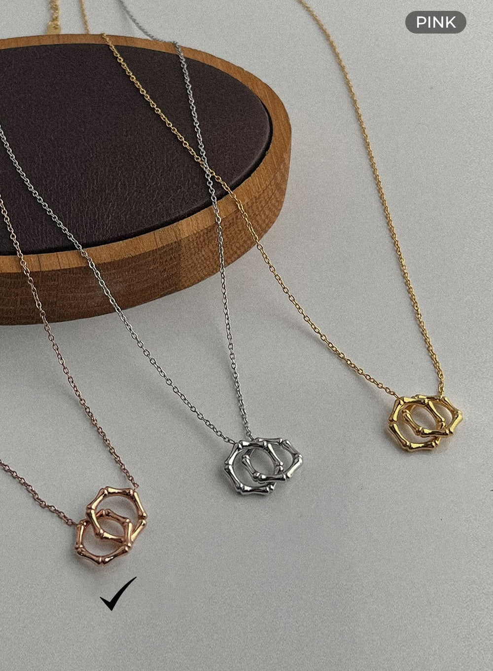 Half Two Ring Necklace IL405 - Image 6