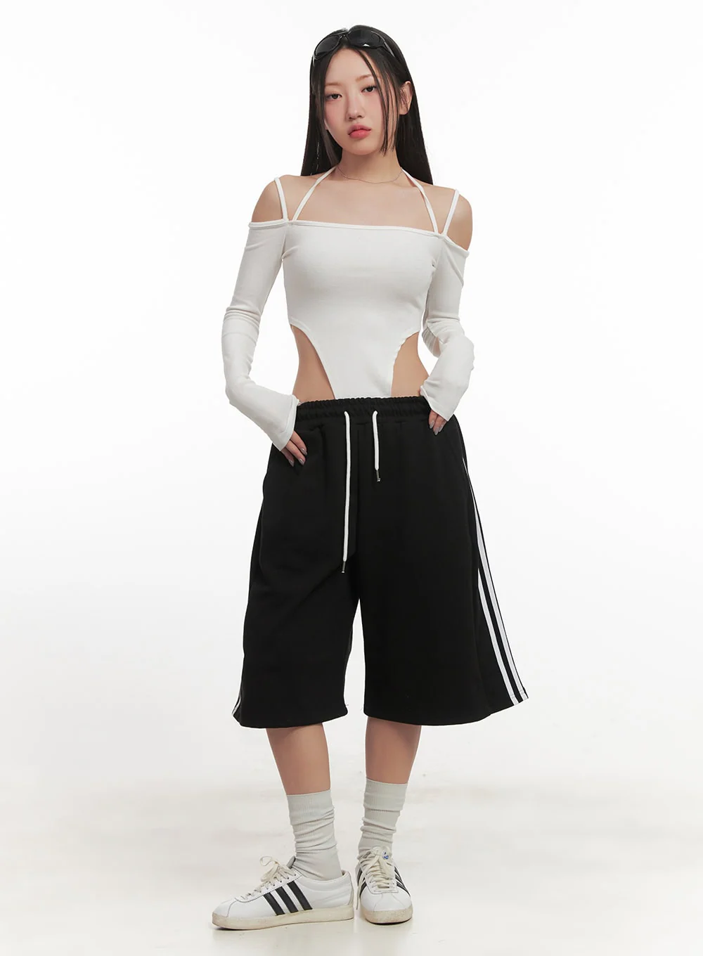 Halter String Cut-Out Bodysuit Top CF525 - Image 2