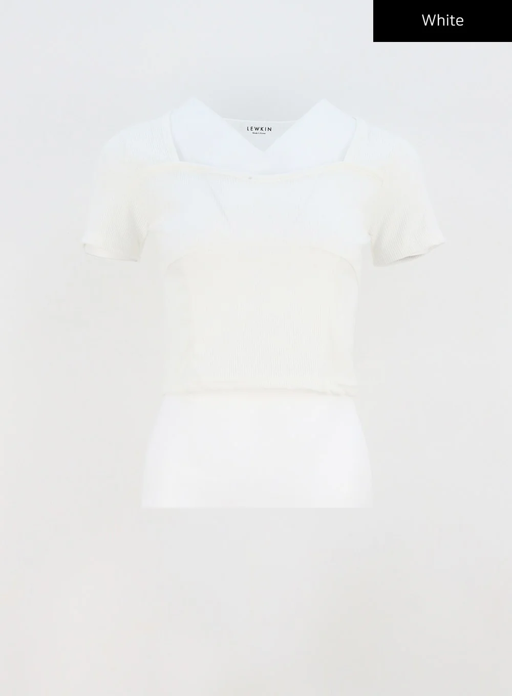 Heart Neck Cropped Tee CA320 - Image 28