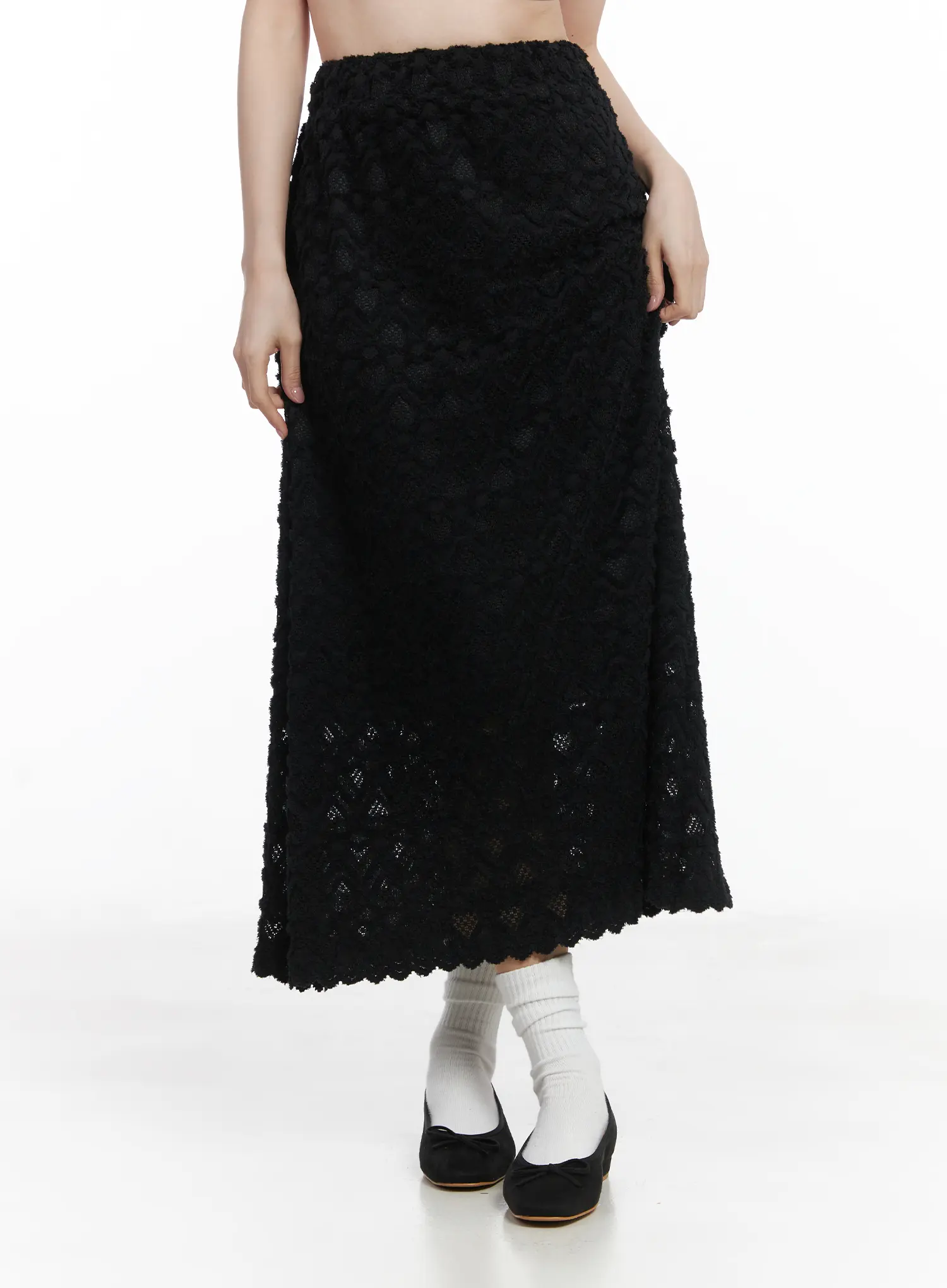 Heart Pattern Sheer Maxi Skirt CJ507 - Image 2