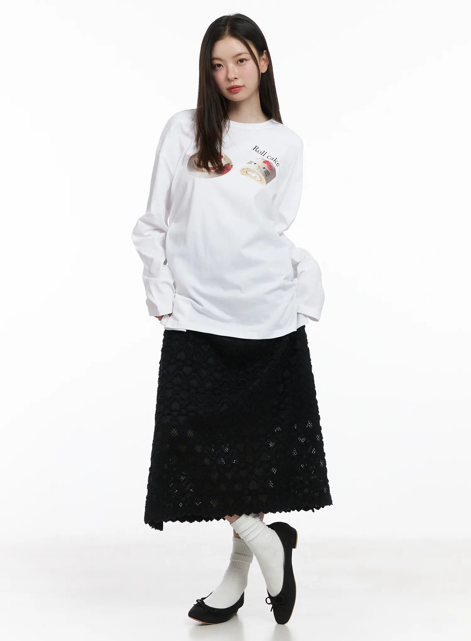 Heart Pattern Sheer Maxi Skirt CJ507 - Image 3