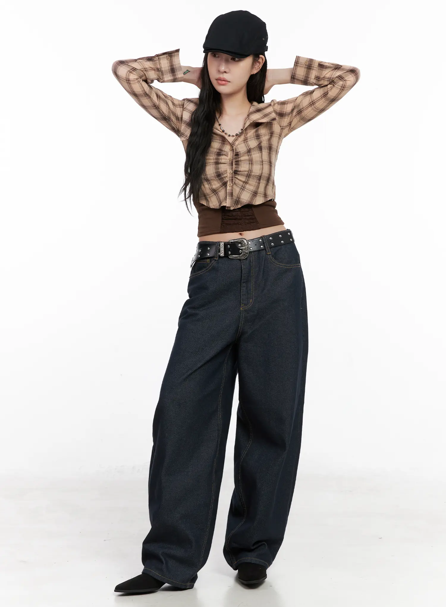 Heaven Wide-Leg Dark Washed Jeans CN513 - Image 2