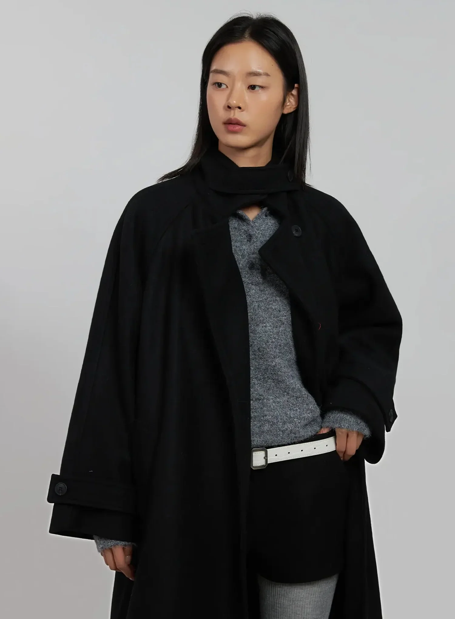 High Neck Button Coat IJ509 - Image 10