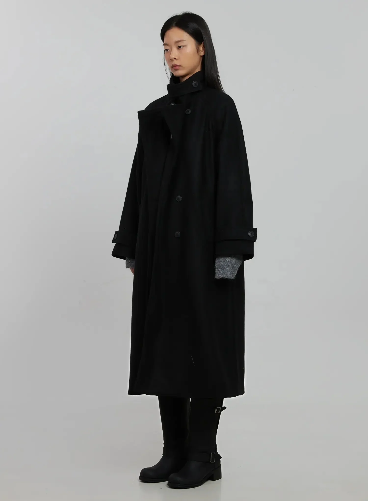 High Neck Button Coat IJ509 - Image 5