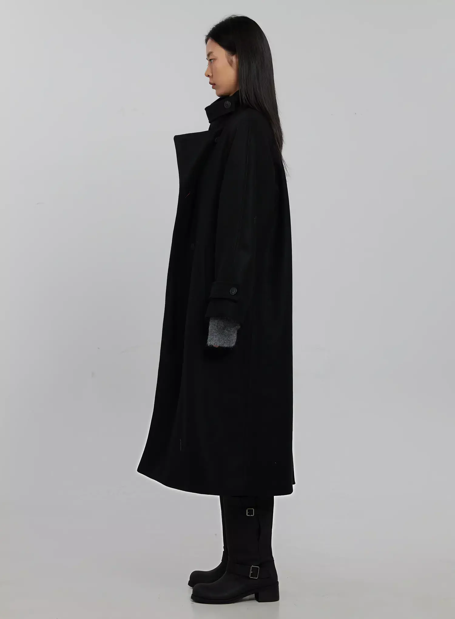 High Neck Button Coat IJ509 - Image 6