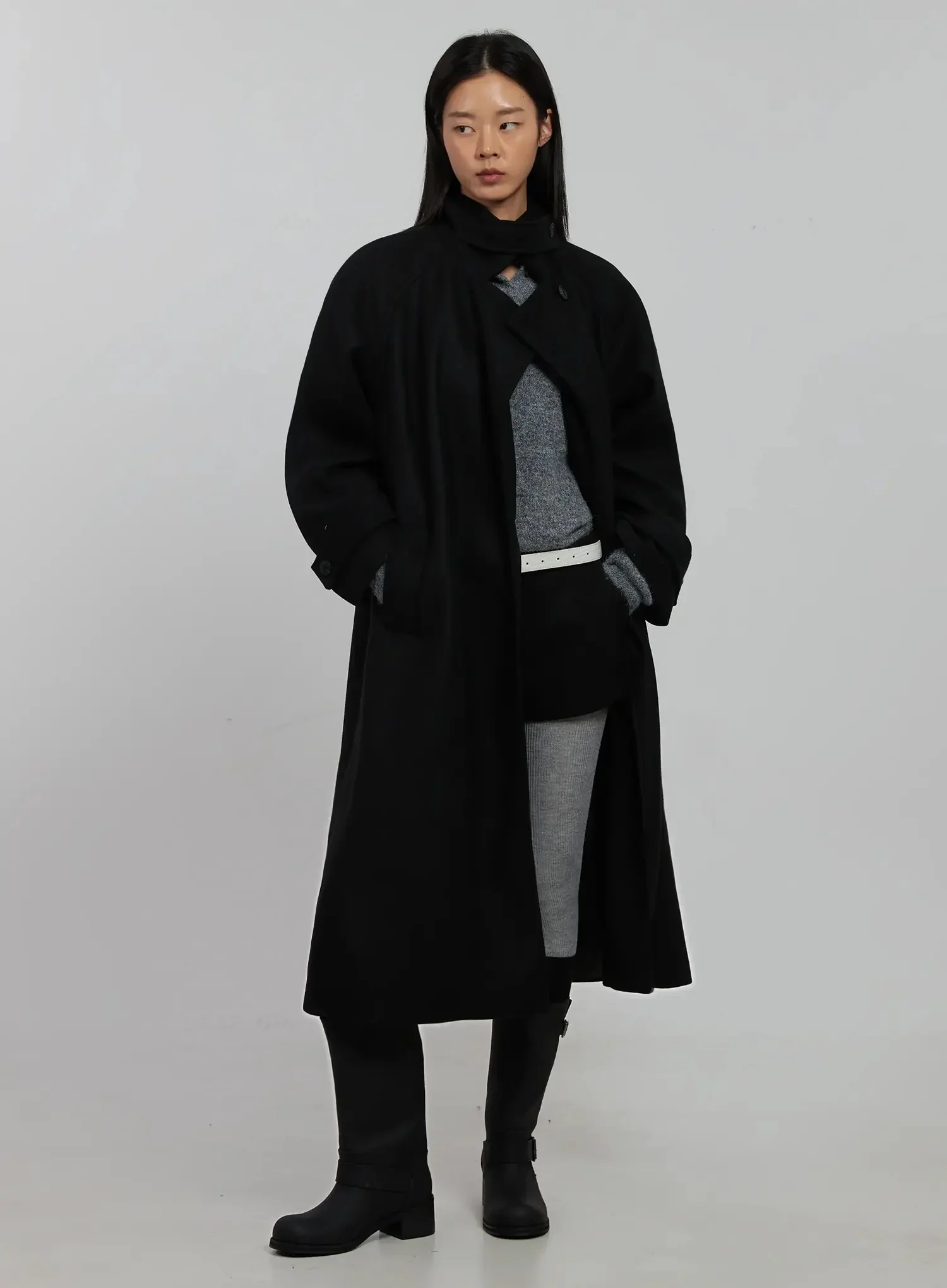 High Neck Button Coat IJ509 - Image 8