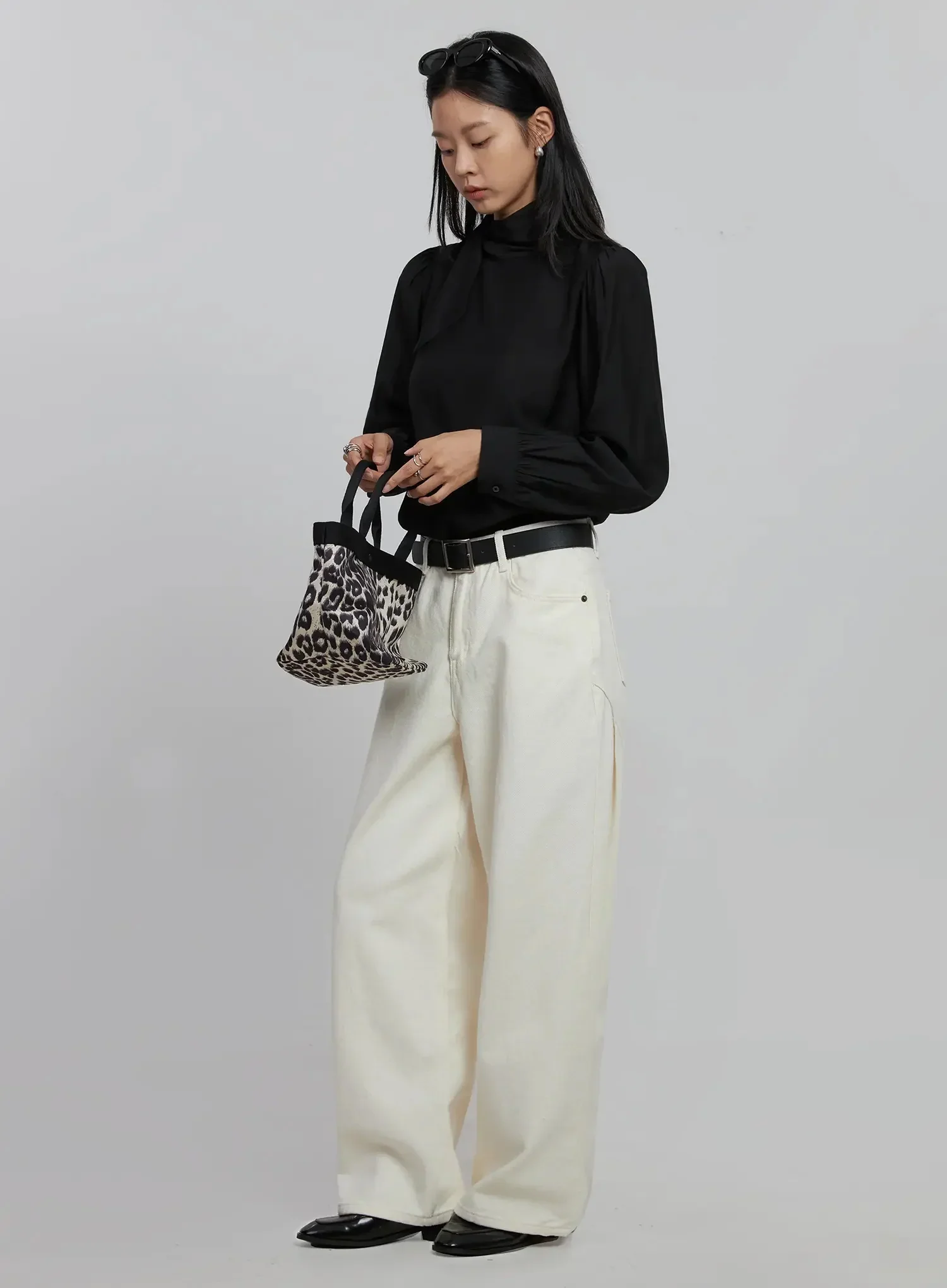 High Neck Tie Blouse ID504 - Image 3