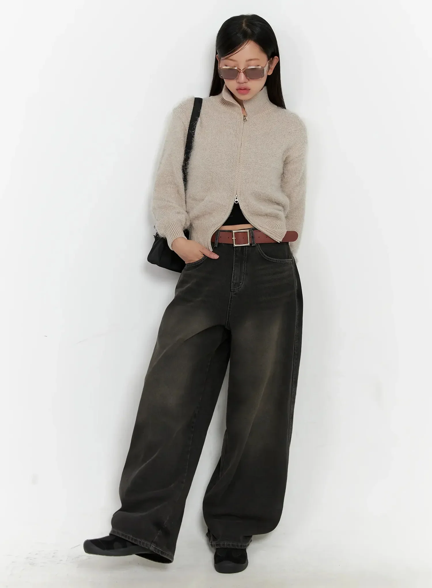 High Neck Zip Up Sweater IG527 - Image 2