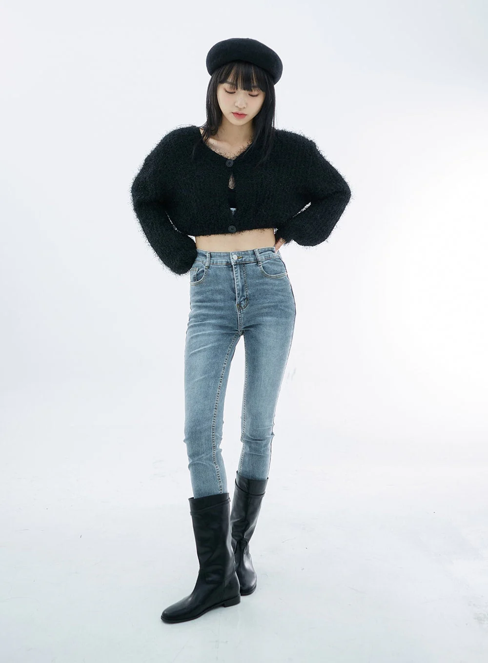 High Waist Long Skinny Pants OO04 - Image 14