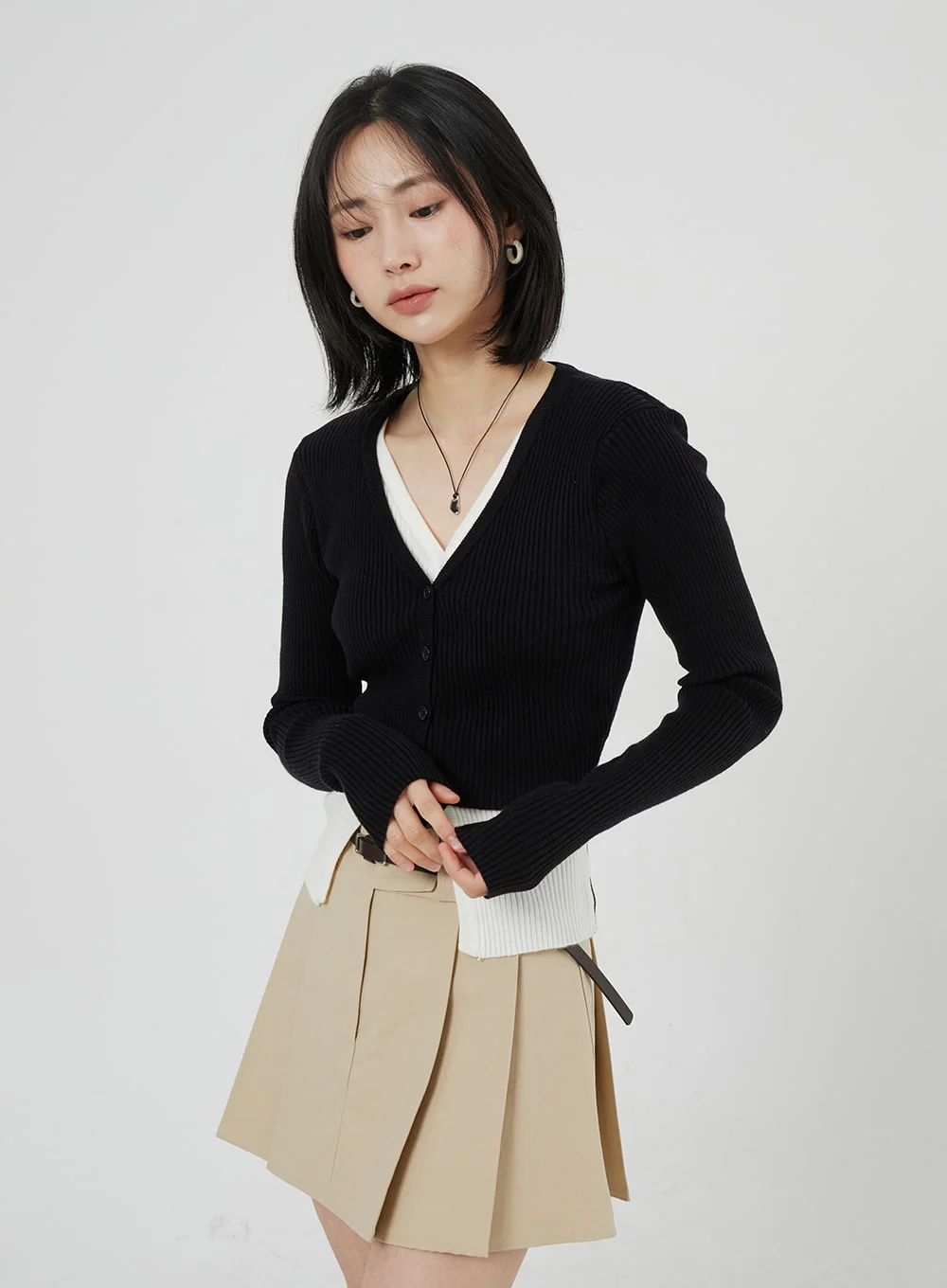 High Waist Pleated Mini Skirt OM306 - Image 8