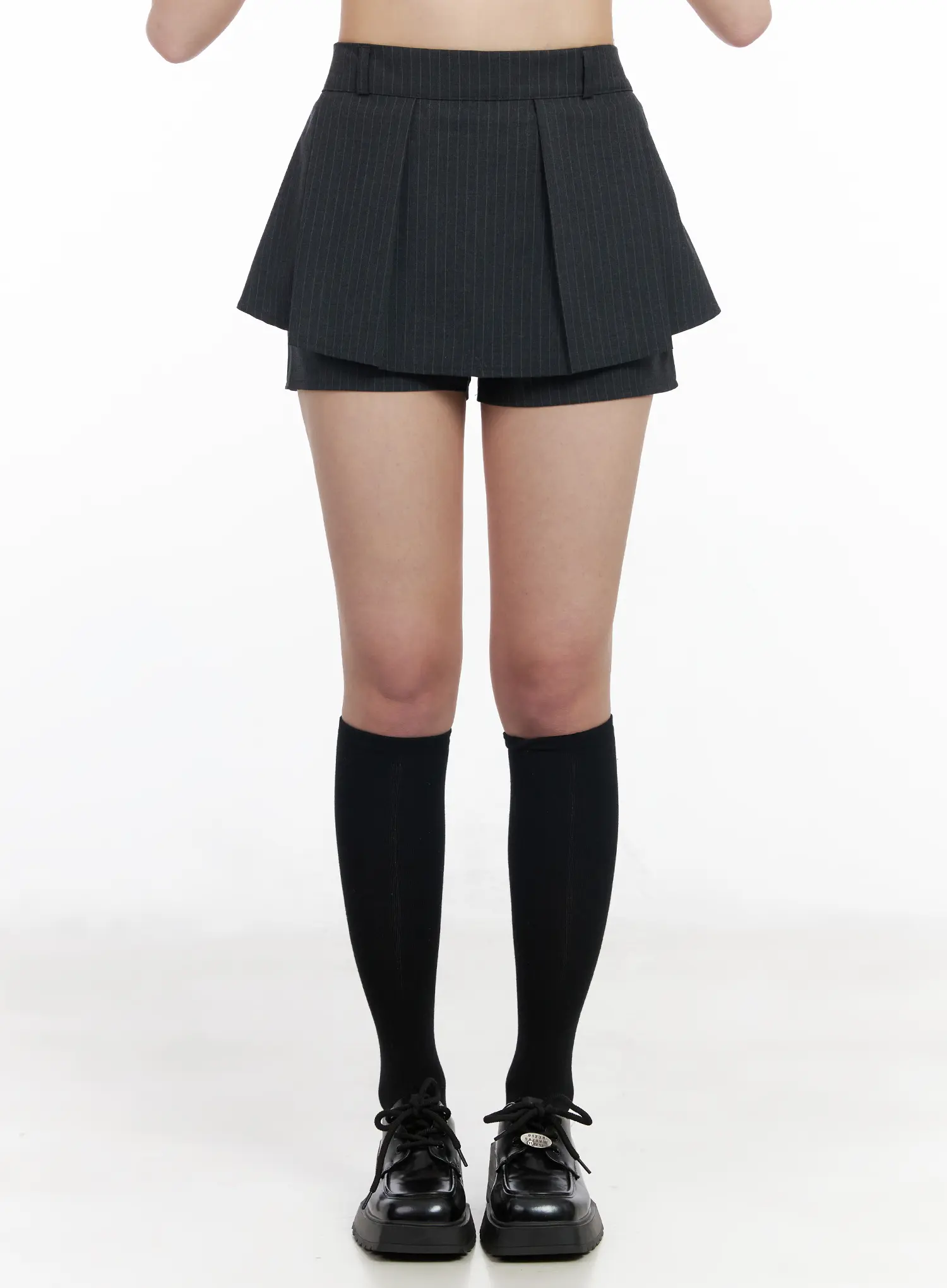 High-Waist Pleated Mini Skort CM512