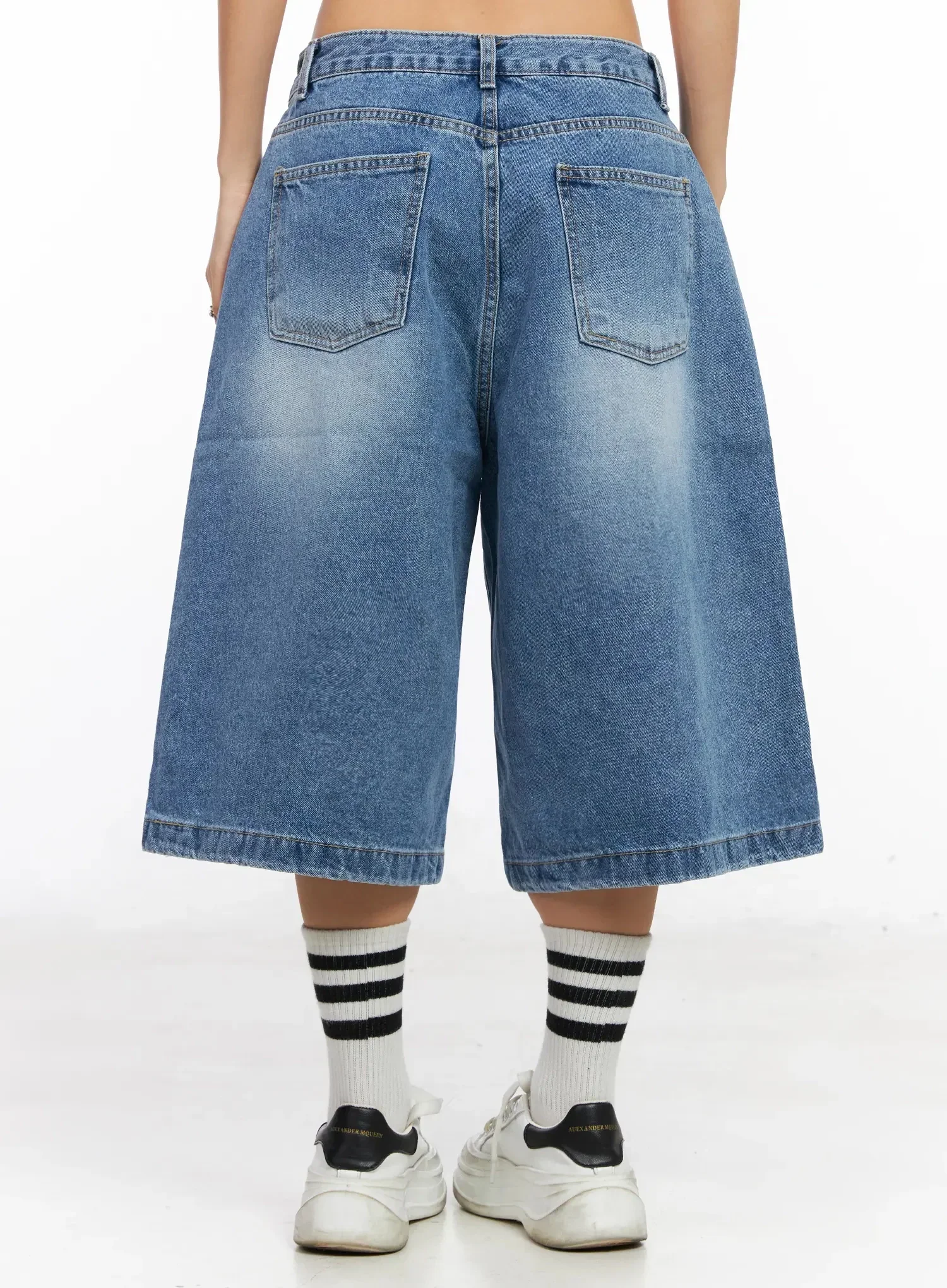 High-Waist Washed Wide-Leg Jorts IA507 - Image 13