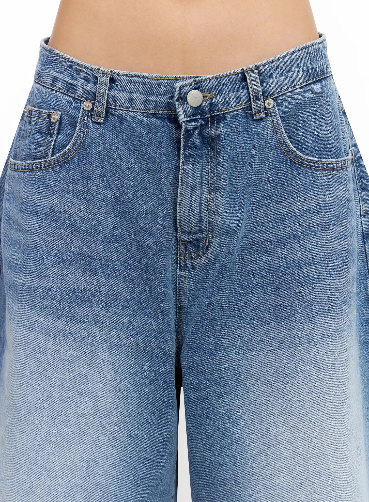 High-Waist Washed Wide-Leg Jorts IA507 - Image 4