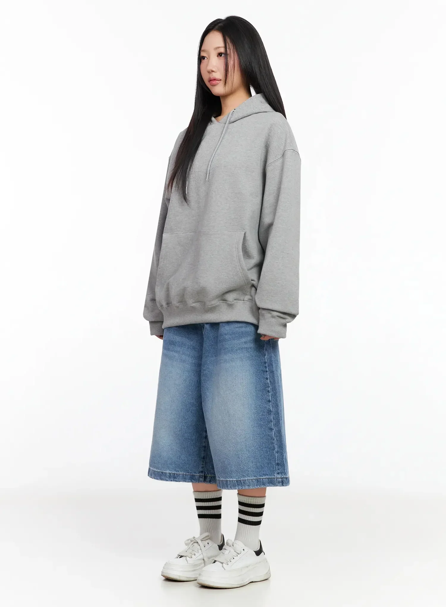 High-Waist Washed Wide-Leg Jorts IA507 - Image 8