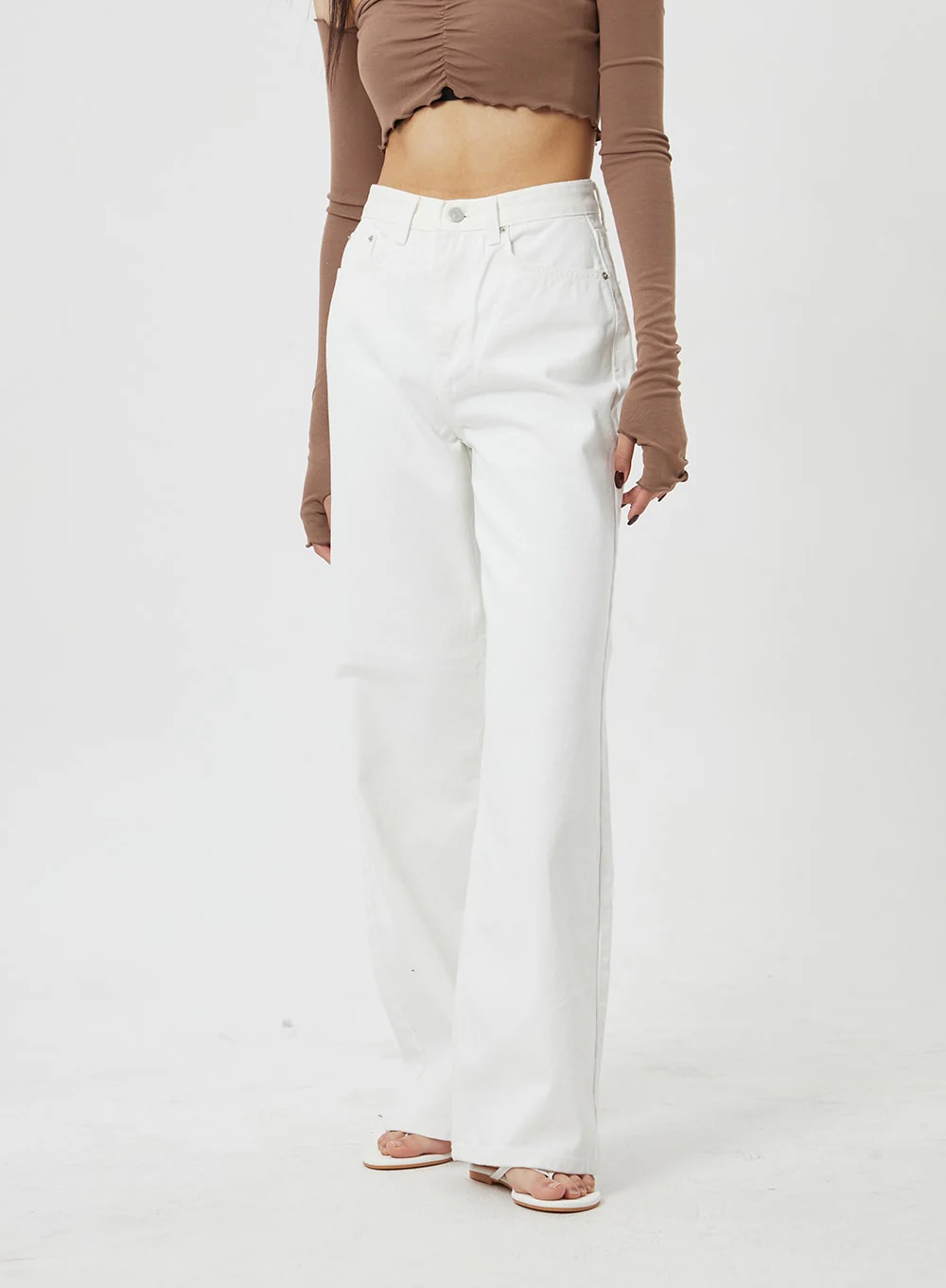 High Waist White Pants BF323 - Image 5