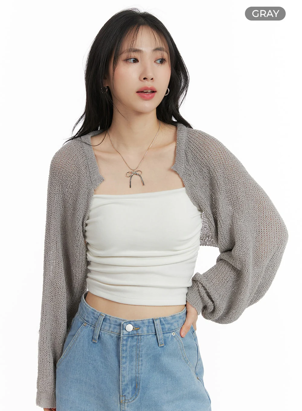 Hollow Out Knit Bolero OM412 - Image 8