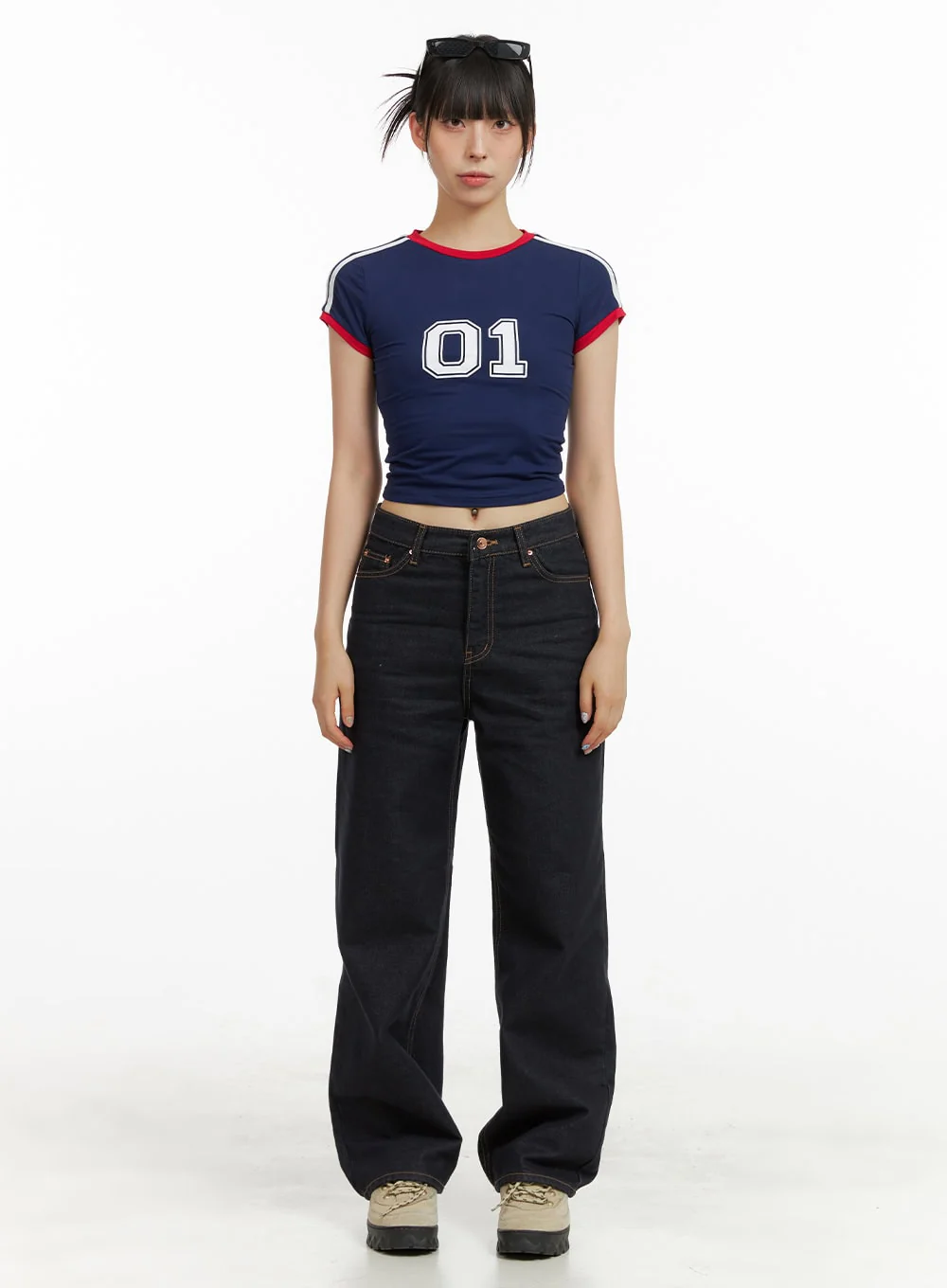 Indigo Stitched Straight Jeans CU424 - Image 2