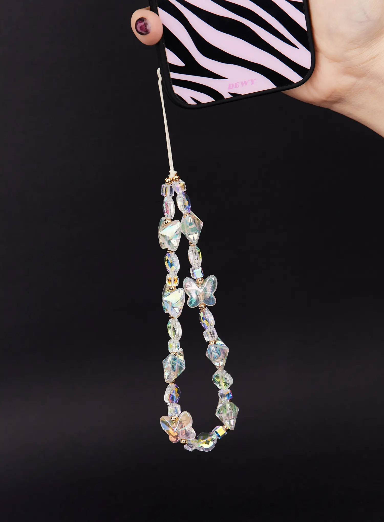 Iridescent Beaded Phone Charm IM527 - Image 3