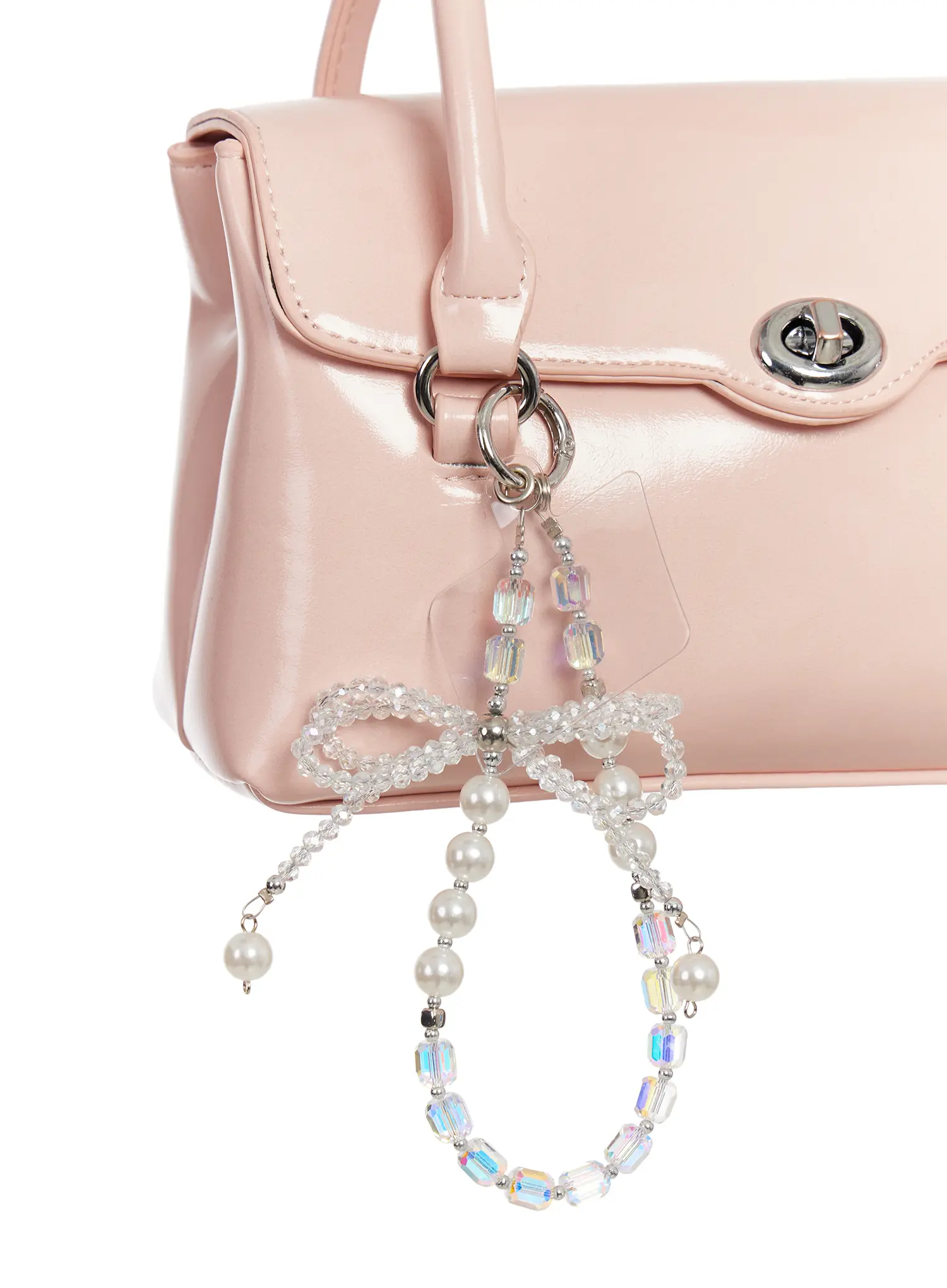 Iridescent Ribbon Beaded Keyring IM527