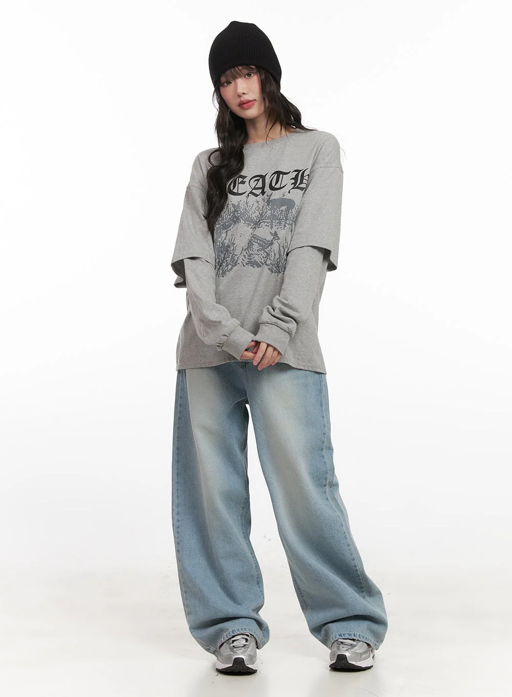 Isabelle Washed Wide-Leg Jeans CJ528 - Image 2