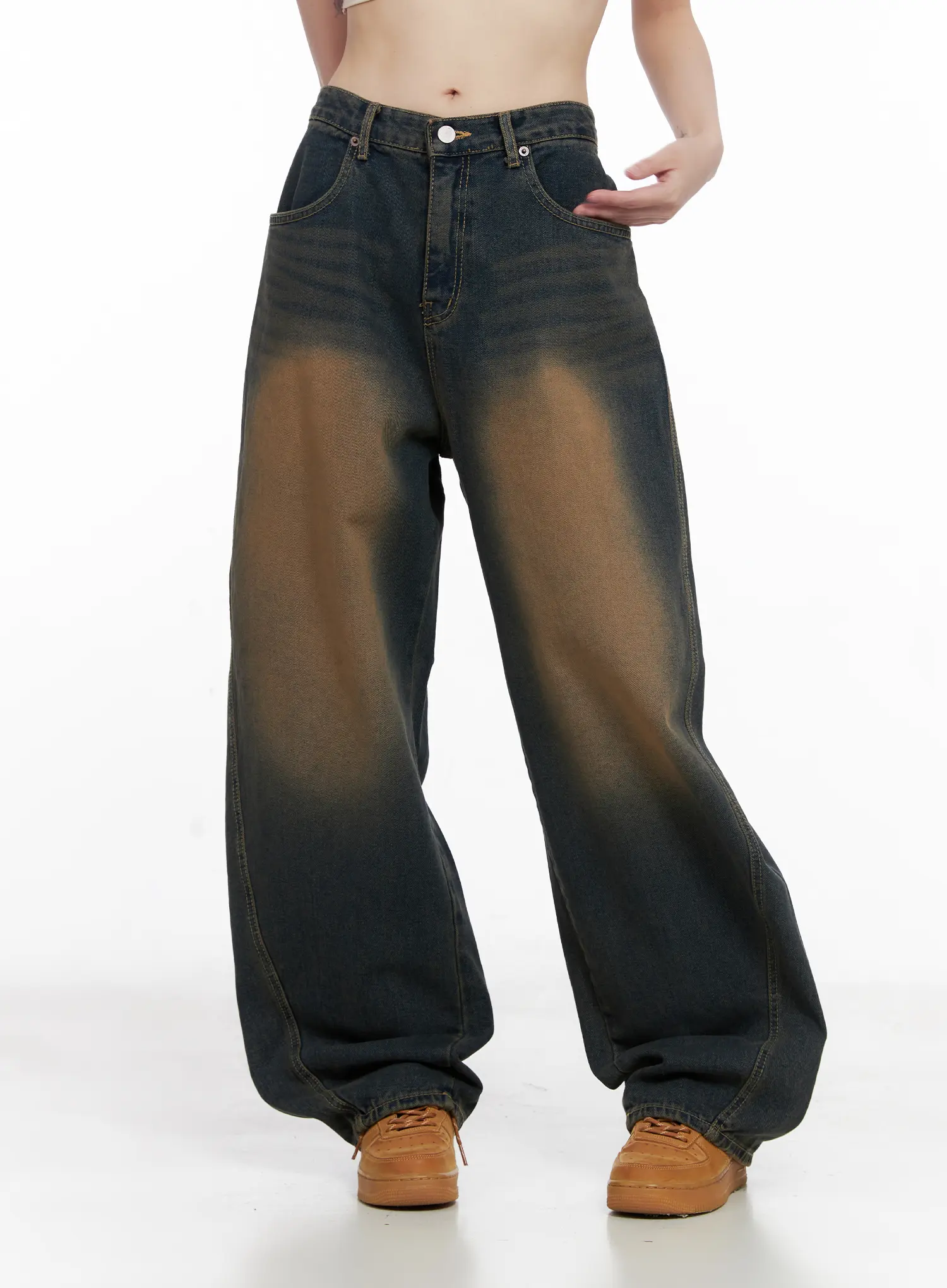 Jaycee Vintage Wash Baggy Jeans CG519 - Image 9