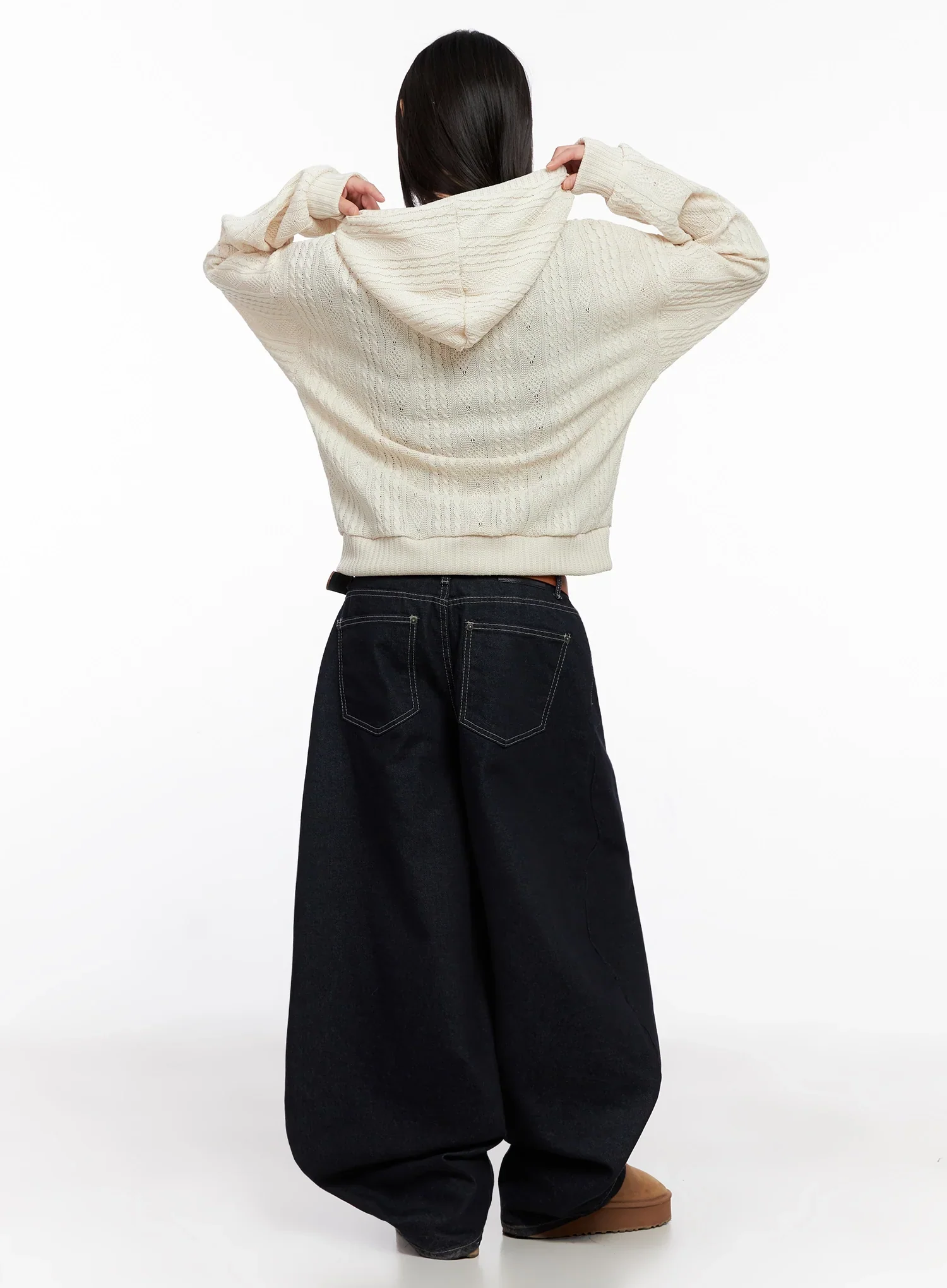 Jazlyn Non-Fade Button Wide Leg Jeans IN503 - Image 9
