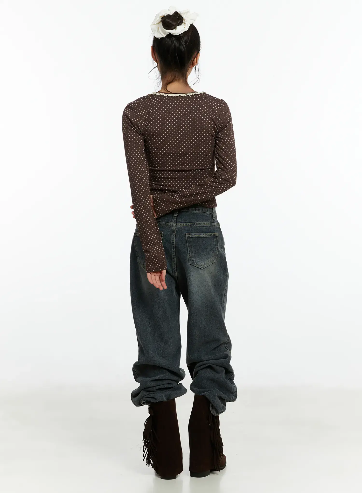 Kimber Washed Wide Flared Jeans CF509 - Image 4