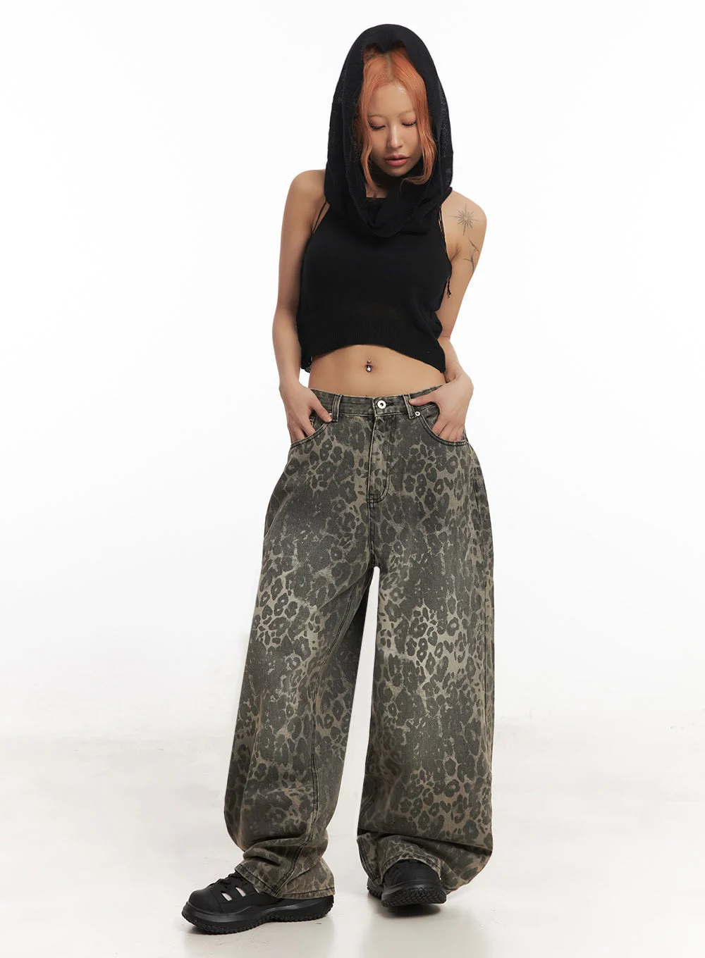 Knit Sleeveless Hooded Crop Top IA517 - Image 10