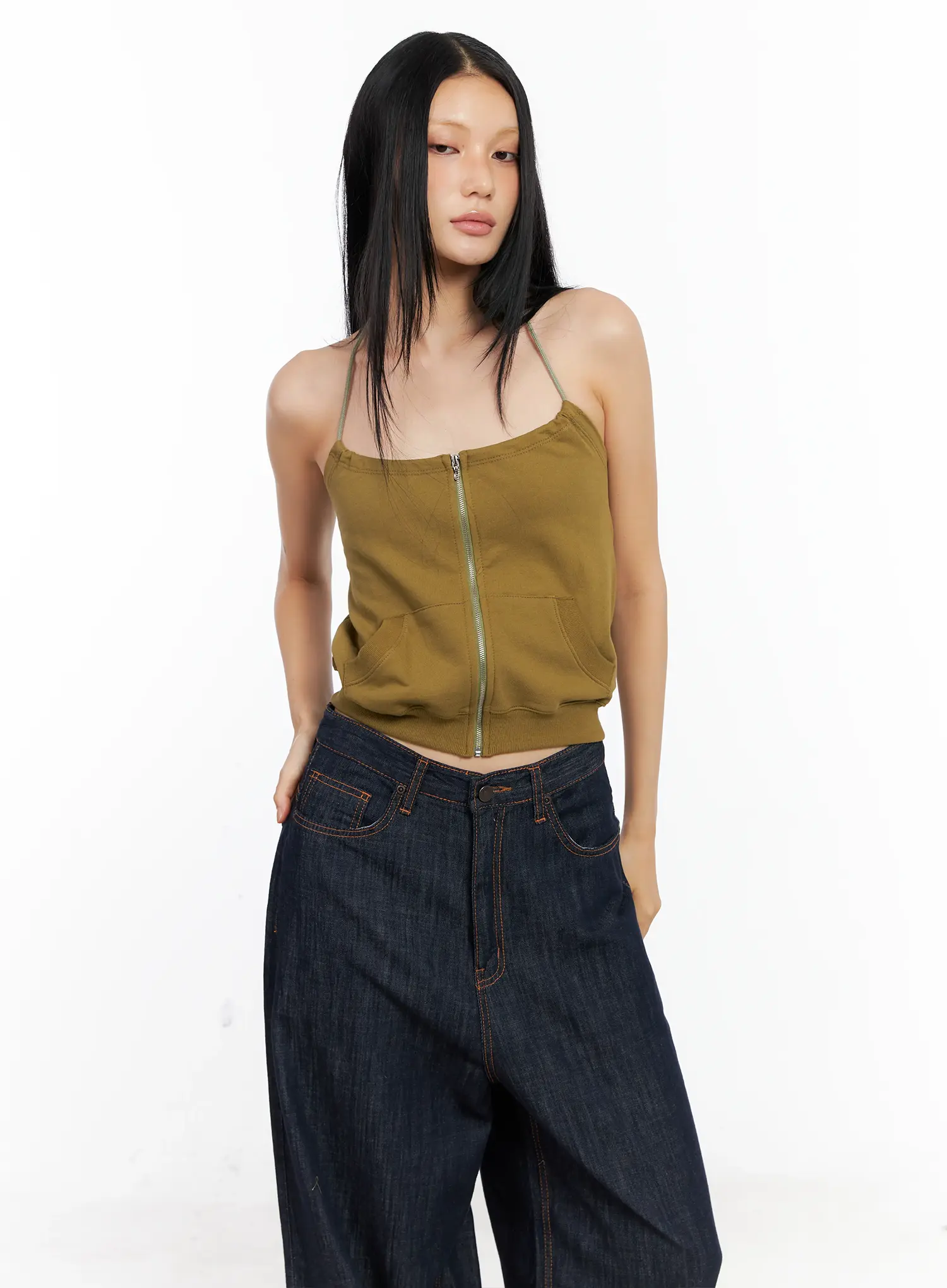 Knit Zip-Up Halter Top CL529 - Image 5