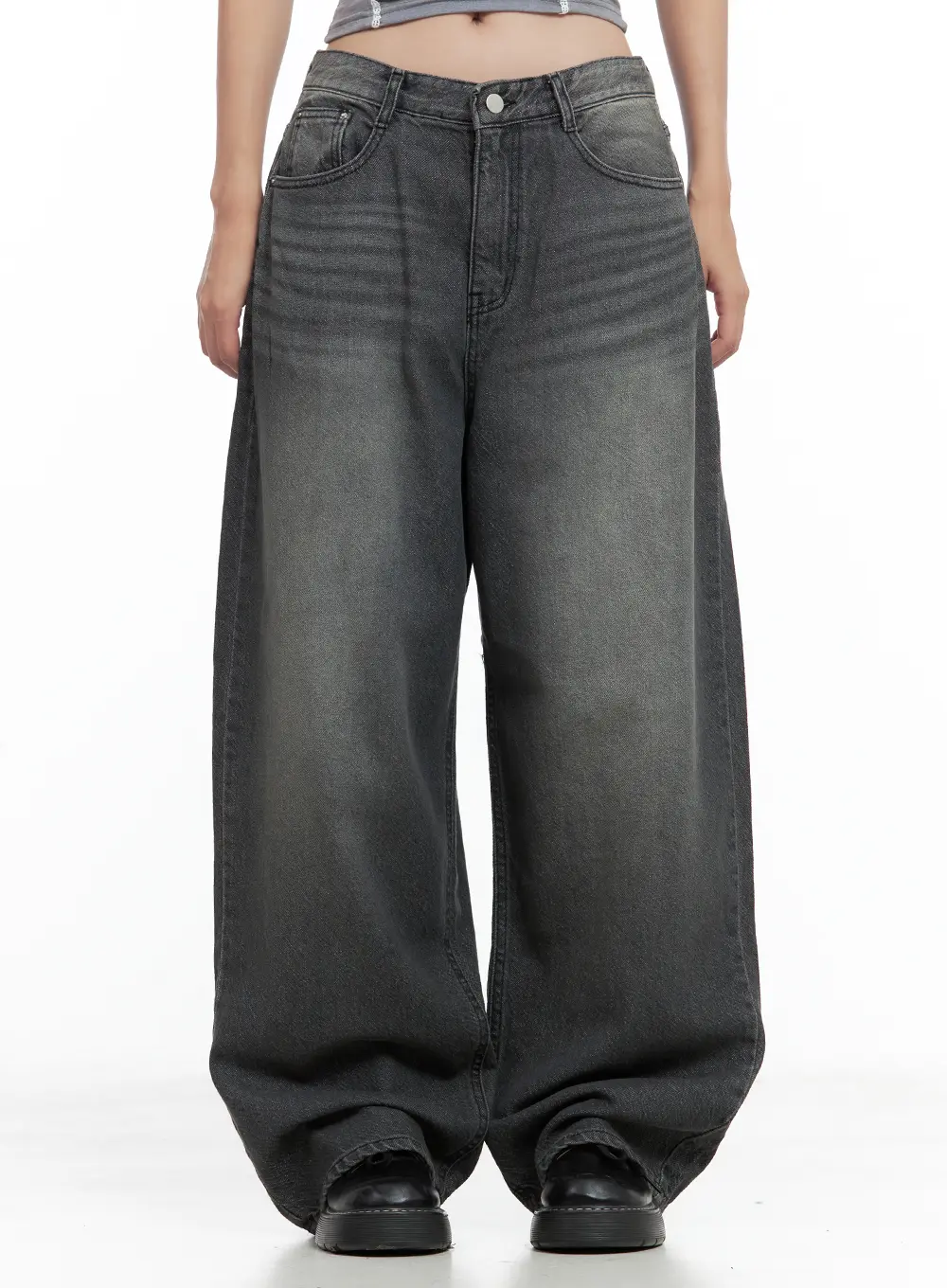 Kumi Washed Wide-Leg Summer Denim Jeans CL508