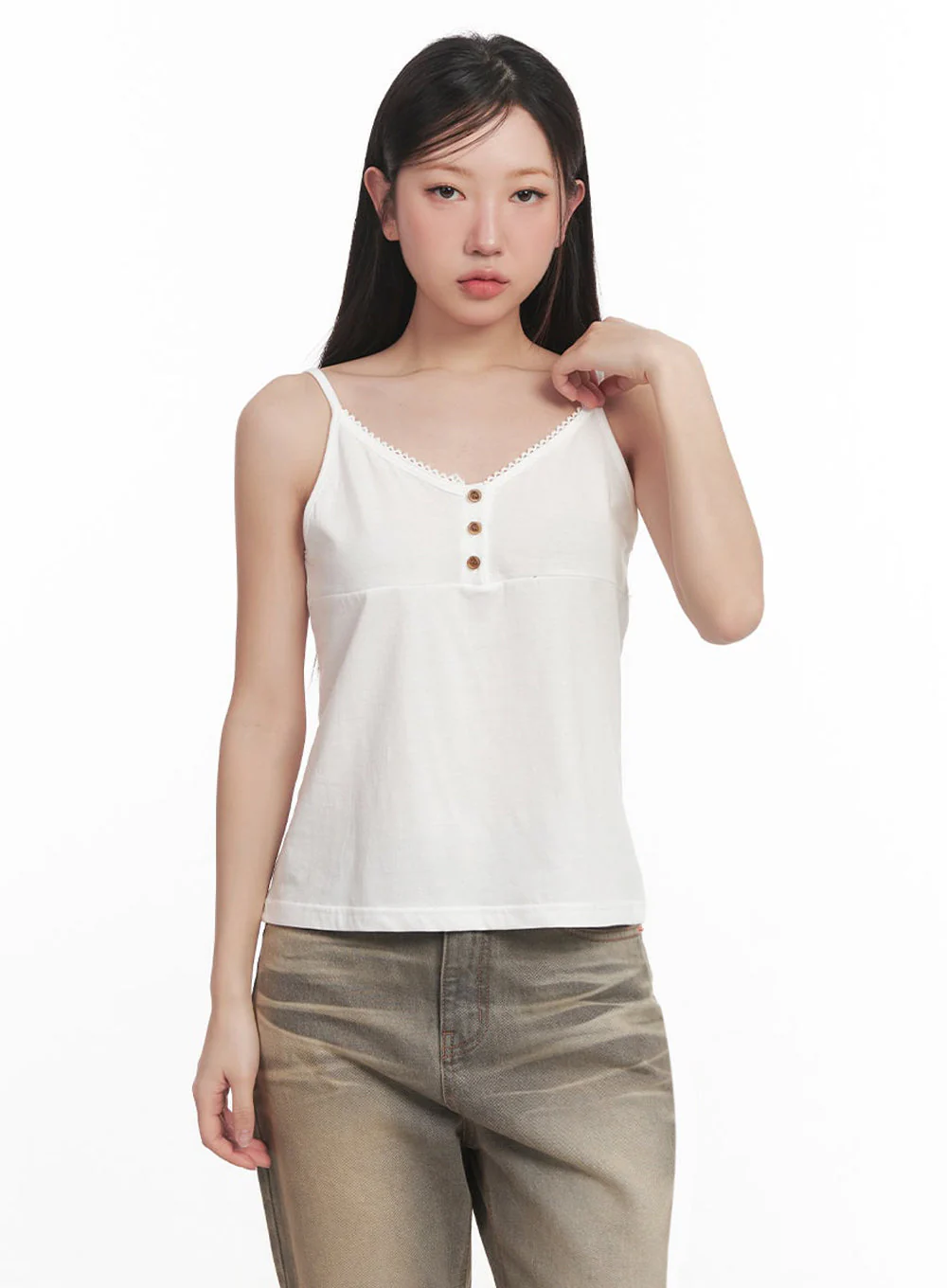 Lace Buttoned Cami Top IM528 - Image 15